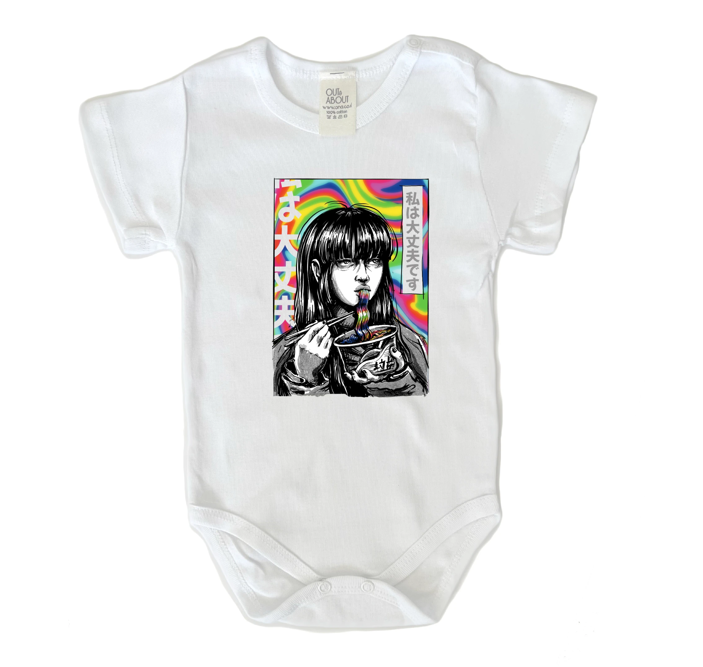 בגד גוף יפנית קומיקס פסיכודלי