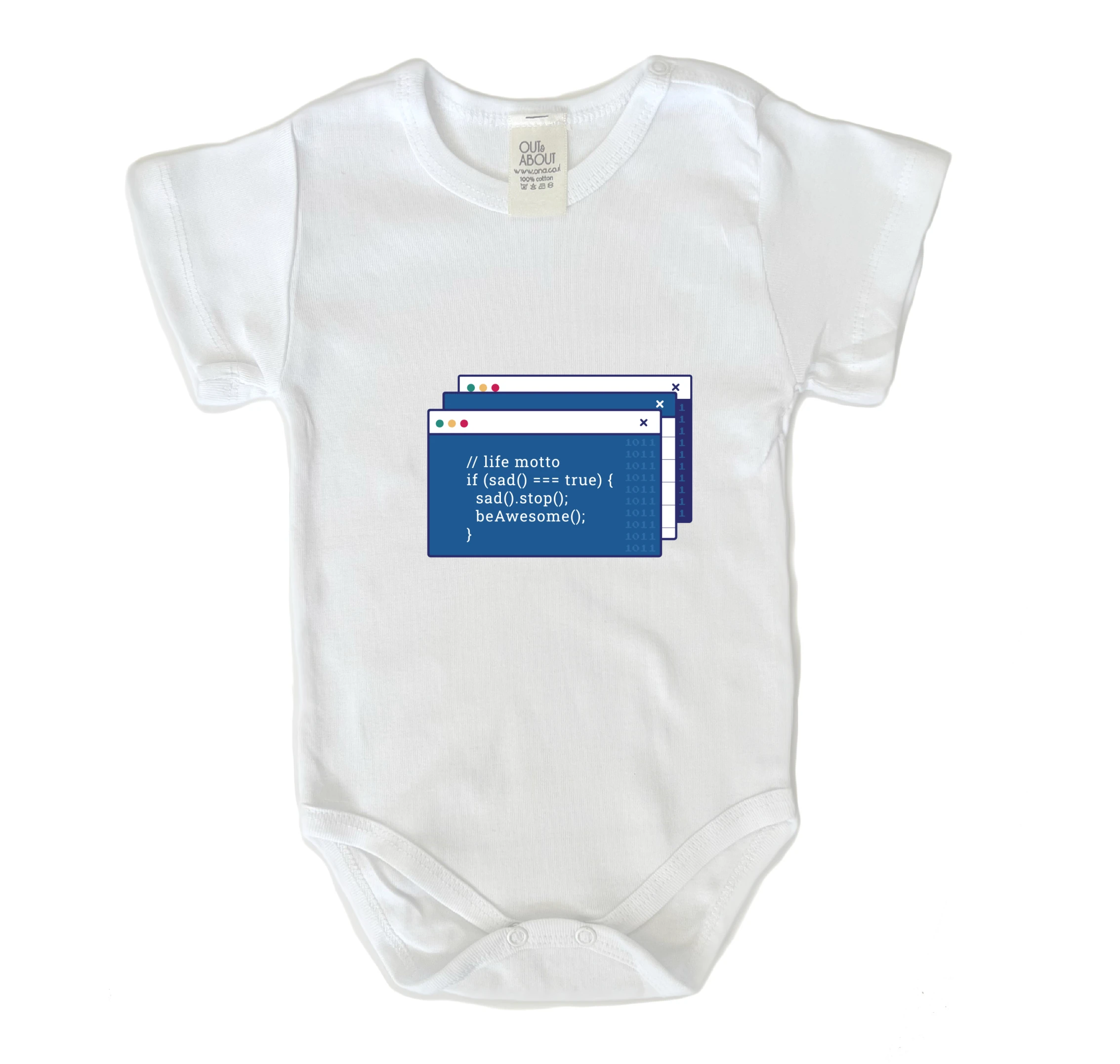 בגד גוף מוטו לחיים כקוד