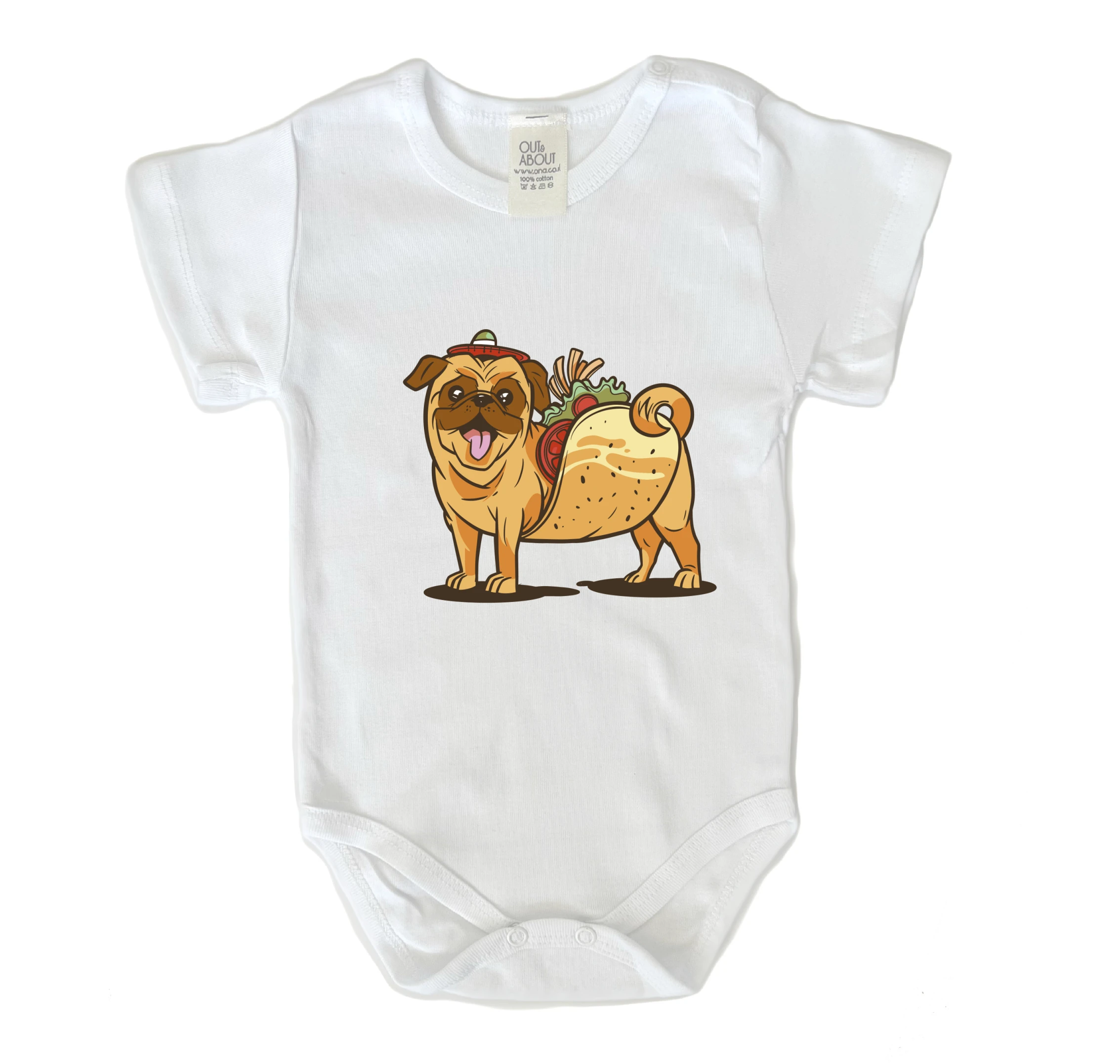 בגד גוף כלב פאג טאקו בגד גוף כלב פאג טאקו