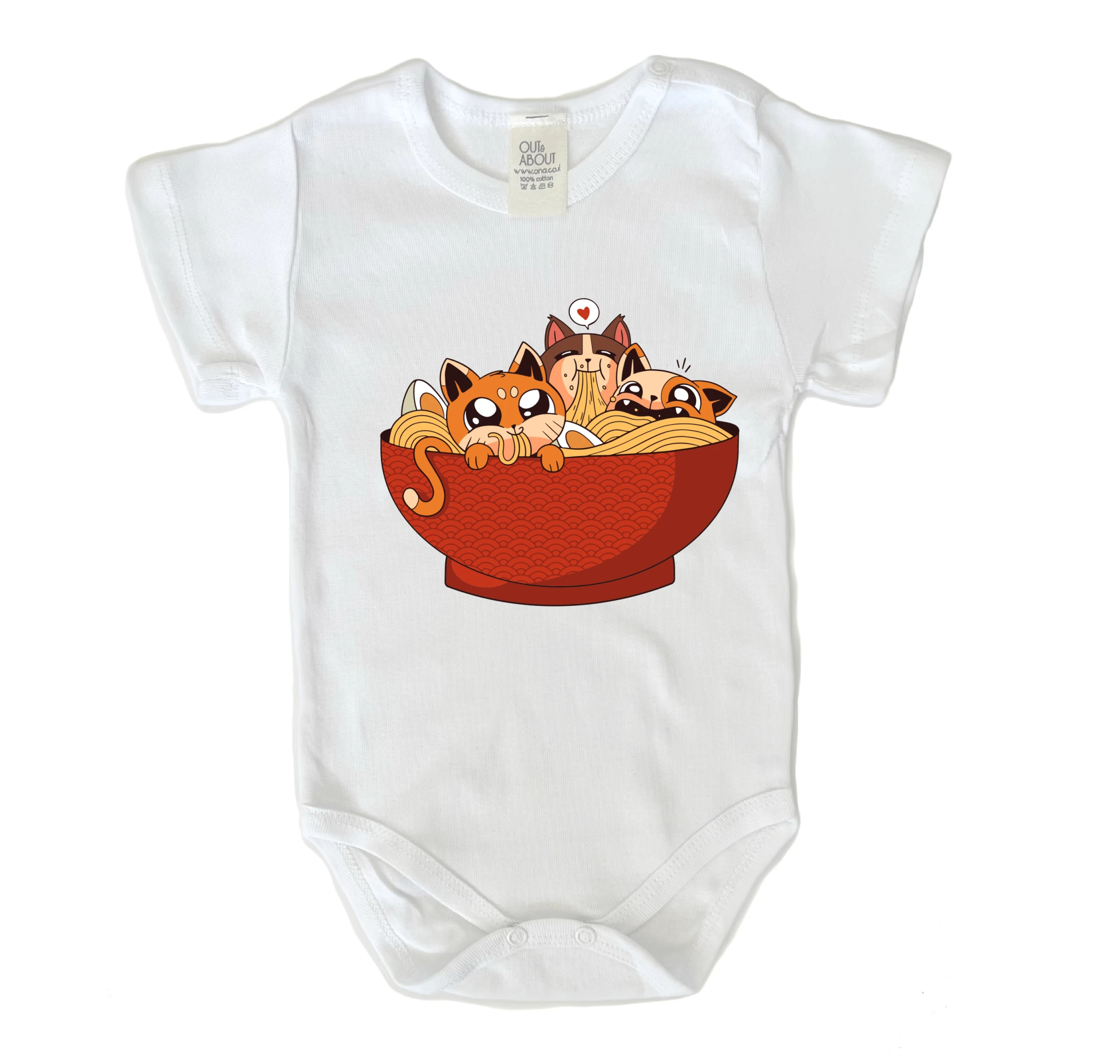 בגד גוף ראמן חתולים