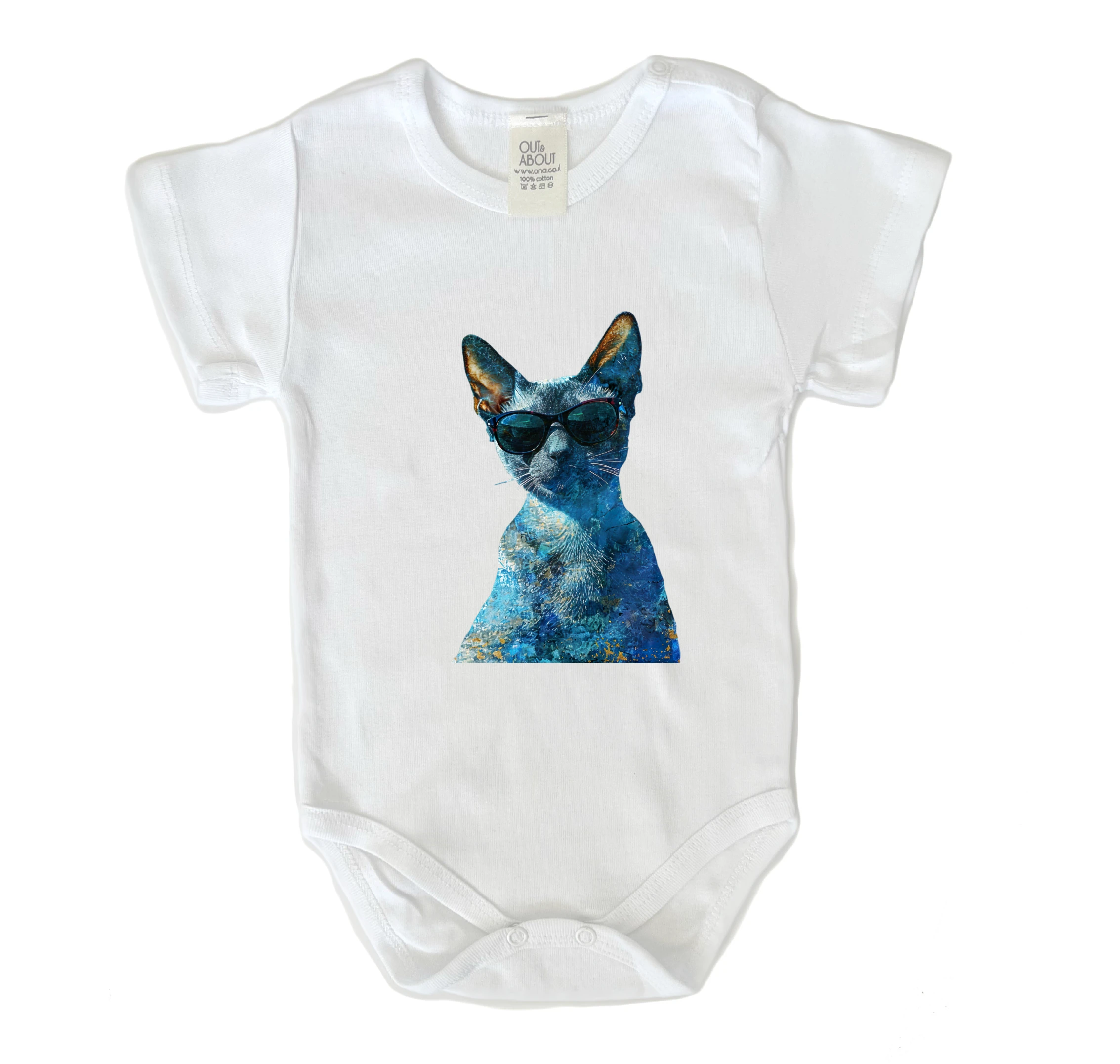 בגד גוף cat with glass בגד גוף cat with glass