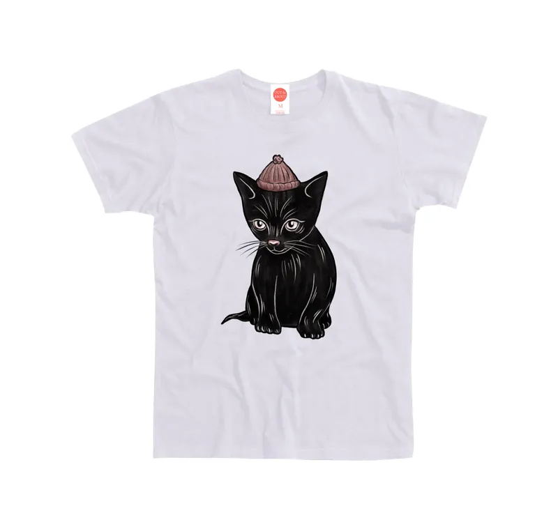 Basic black cat tee