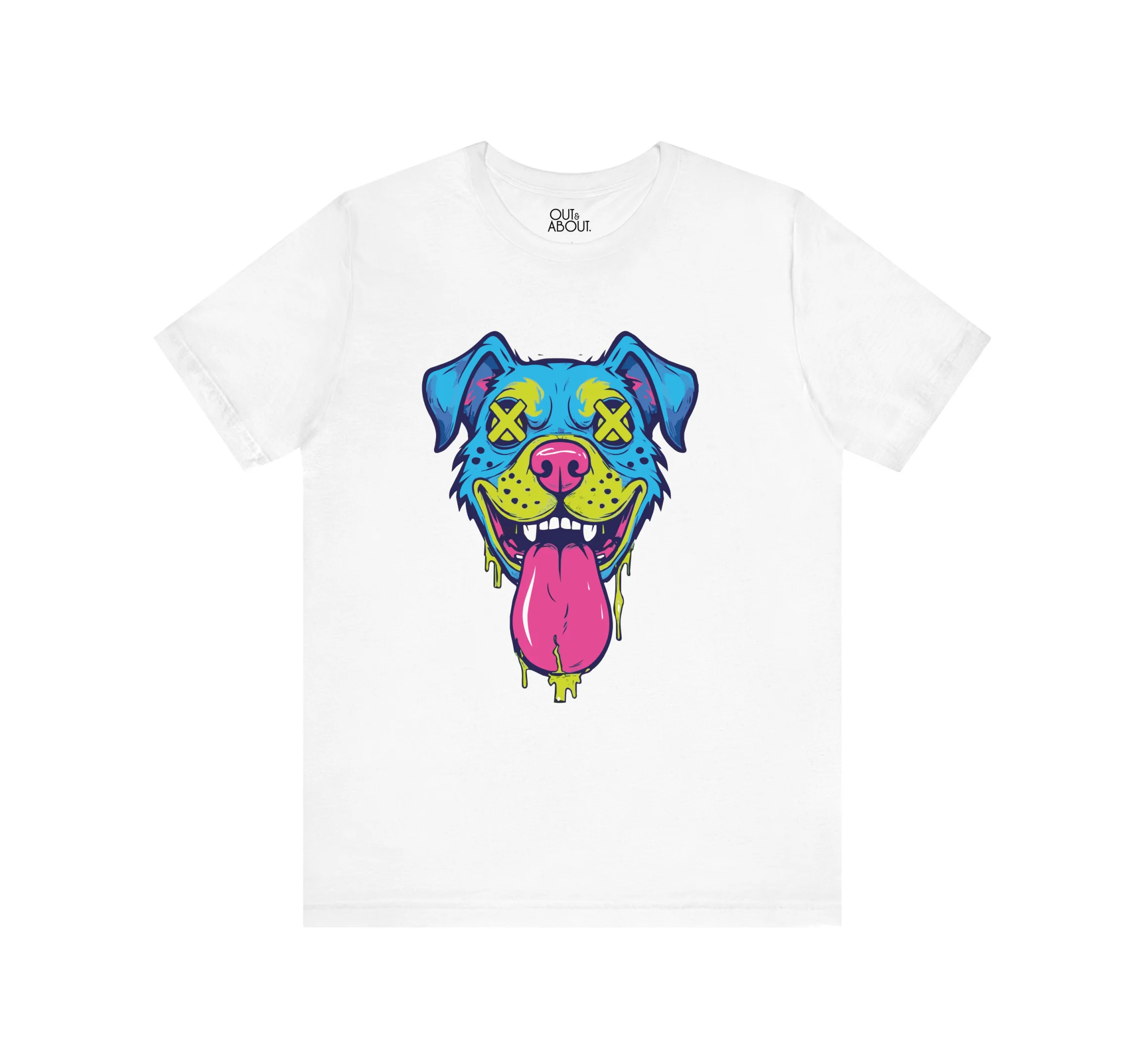 חולצה אמנות כלב צבעוני חולצה אמנות כלב צבעוני