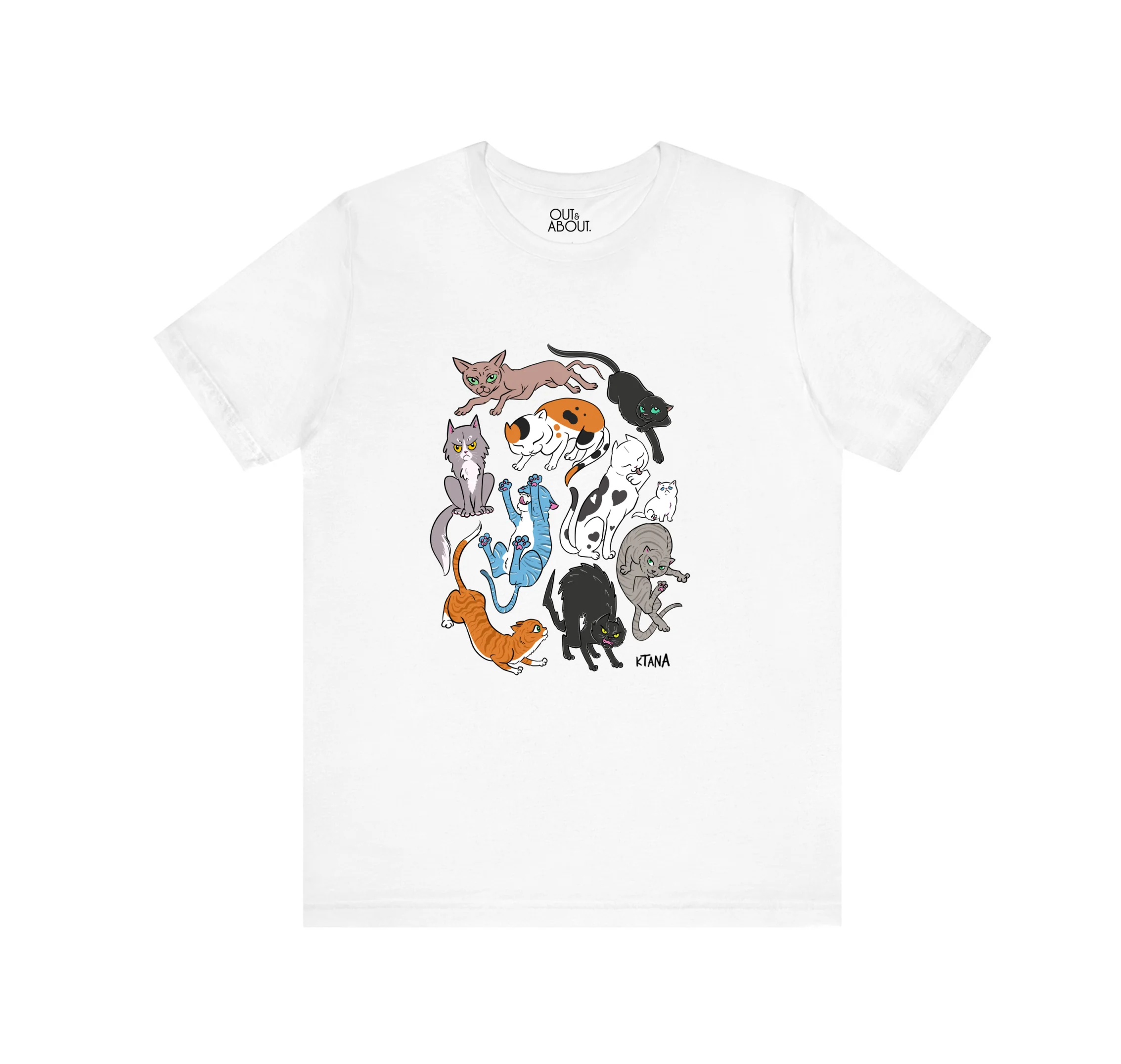בייסיק טי lots of other cat – M, לבן