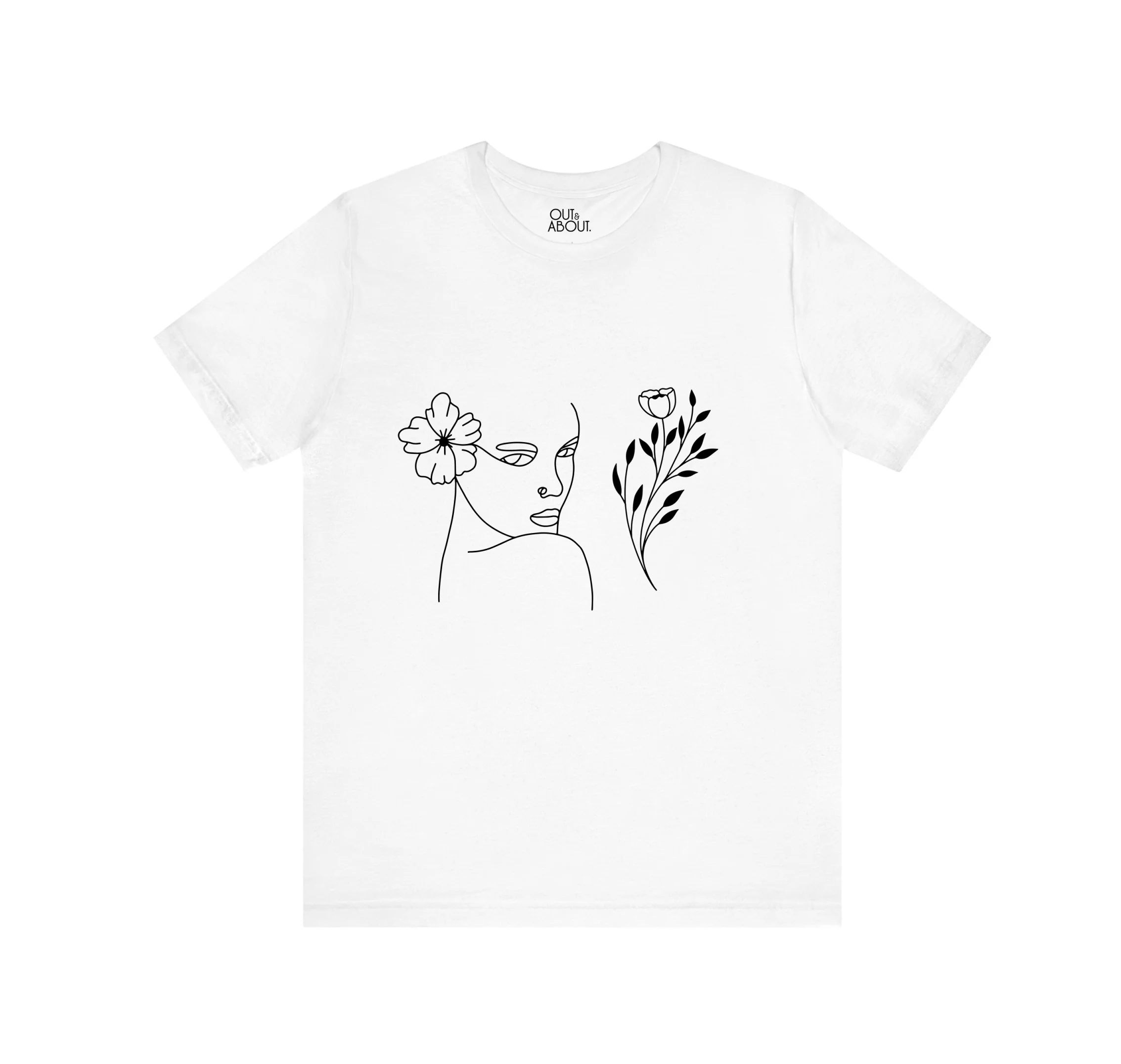 חולצה אישה ופרח בקו חולצה אישה ופרח בקו