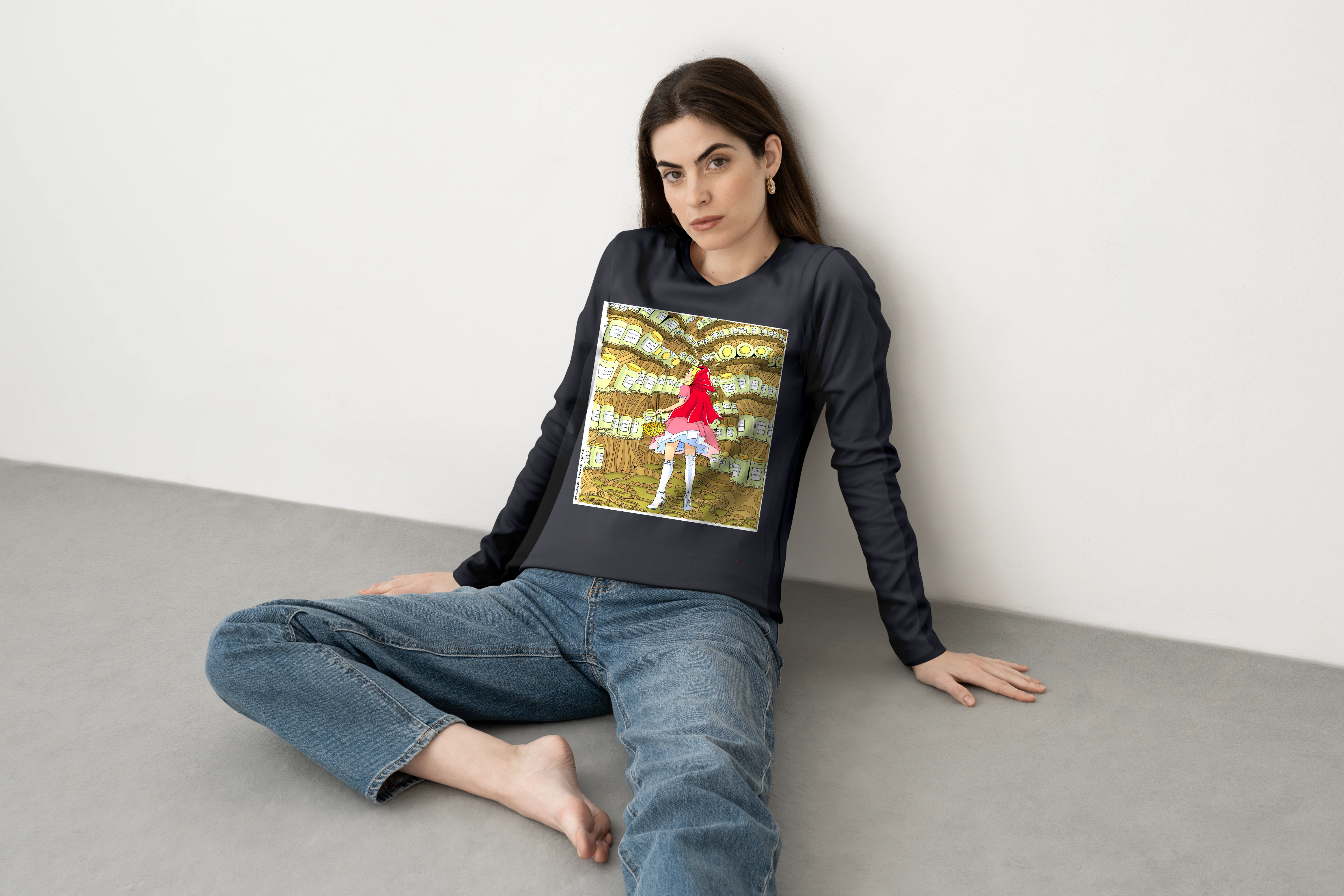 חולצה ארוכה כיפה אדומה מכינה שיקוי