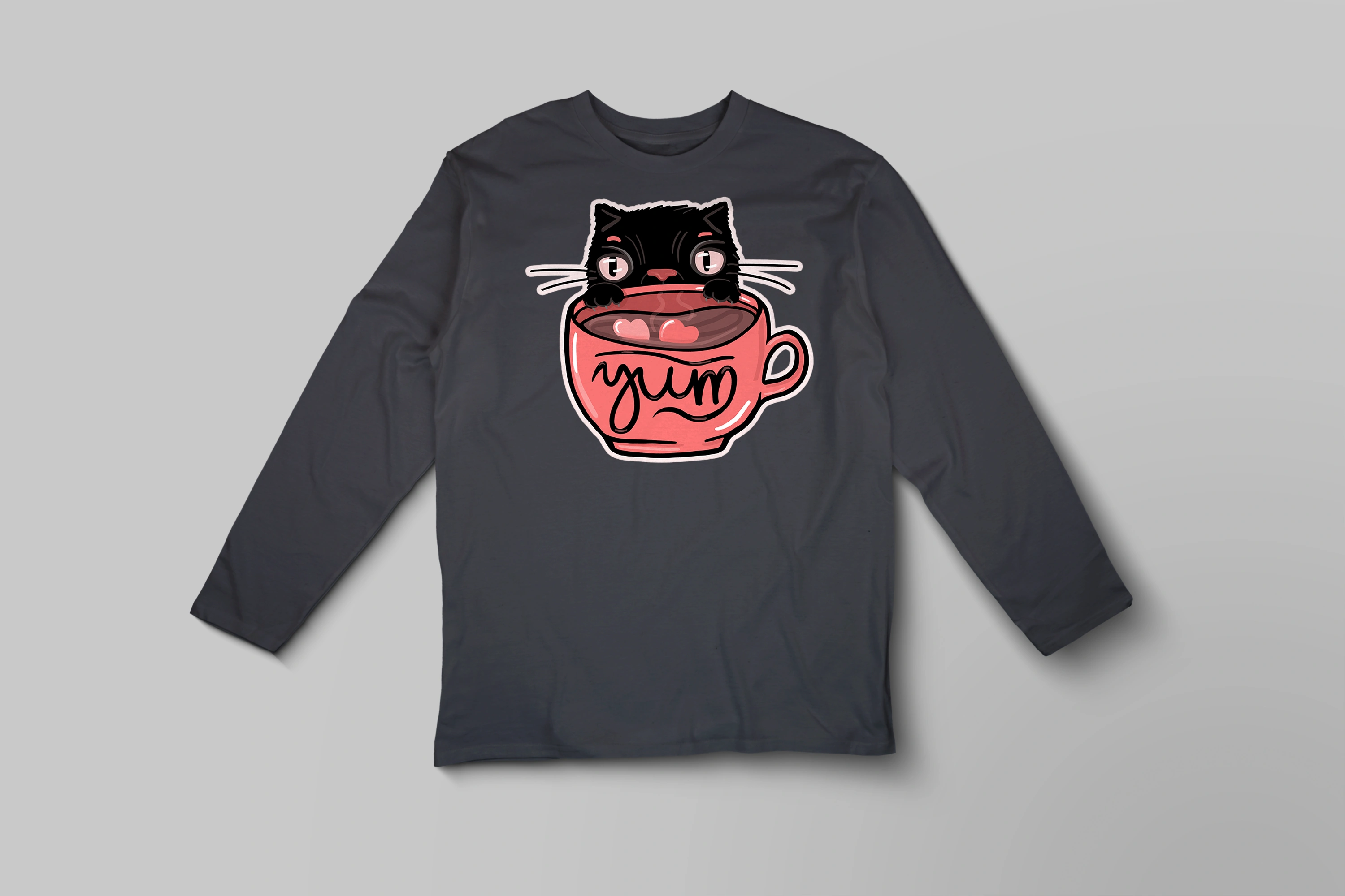 חולצה ארוכה coffee cat