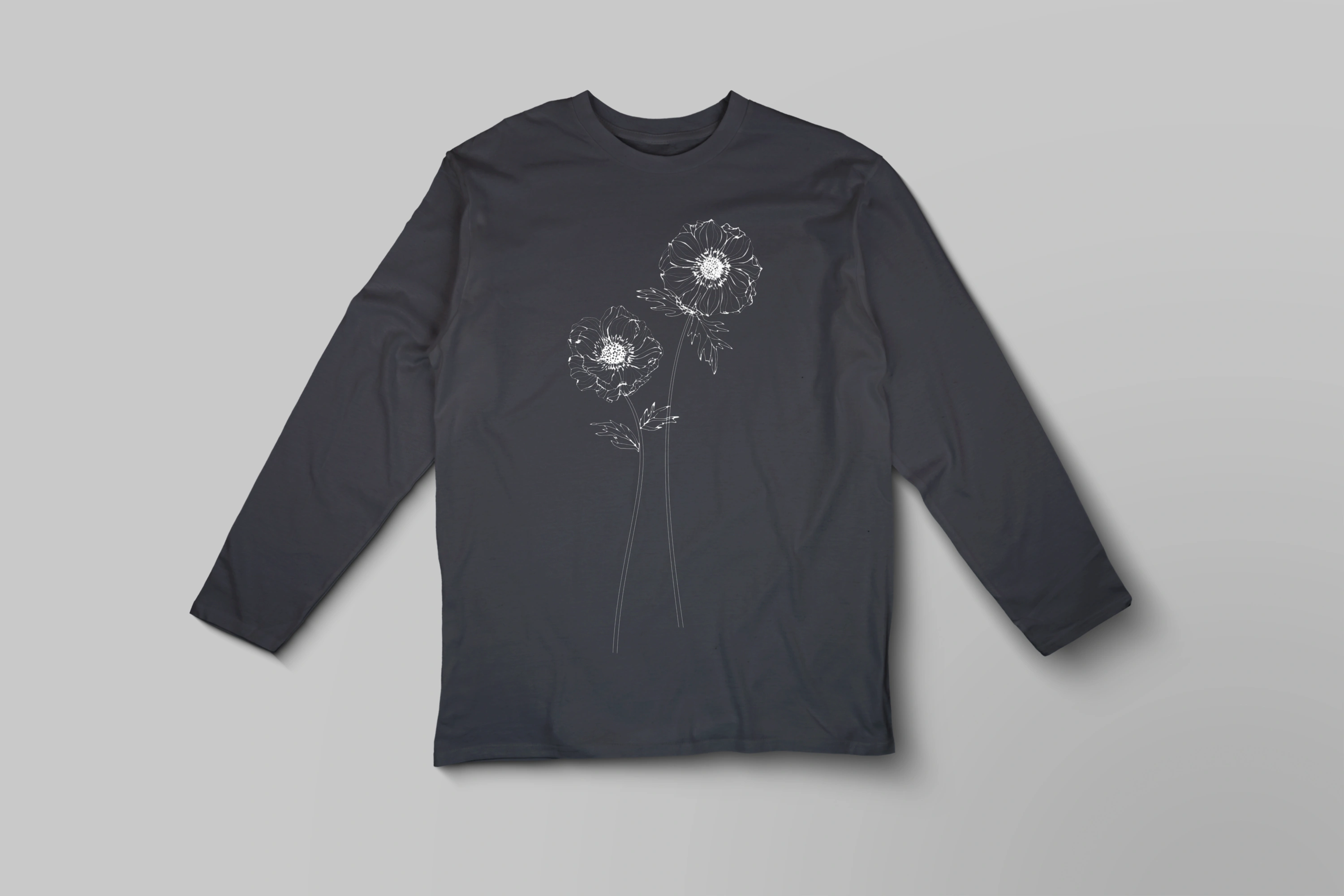 חולצה ארוכה כלנית מצוירת