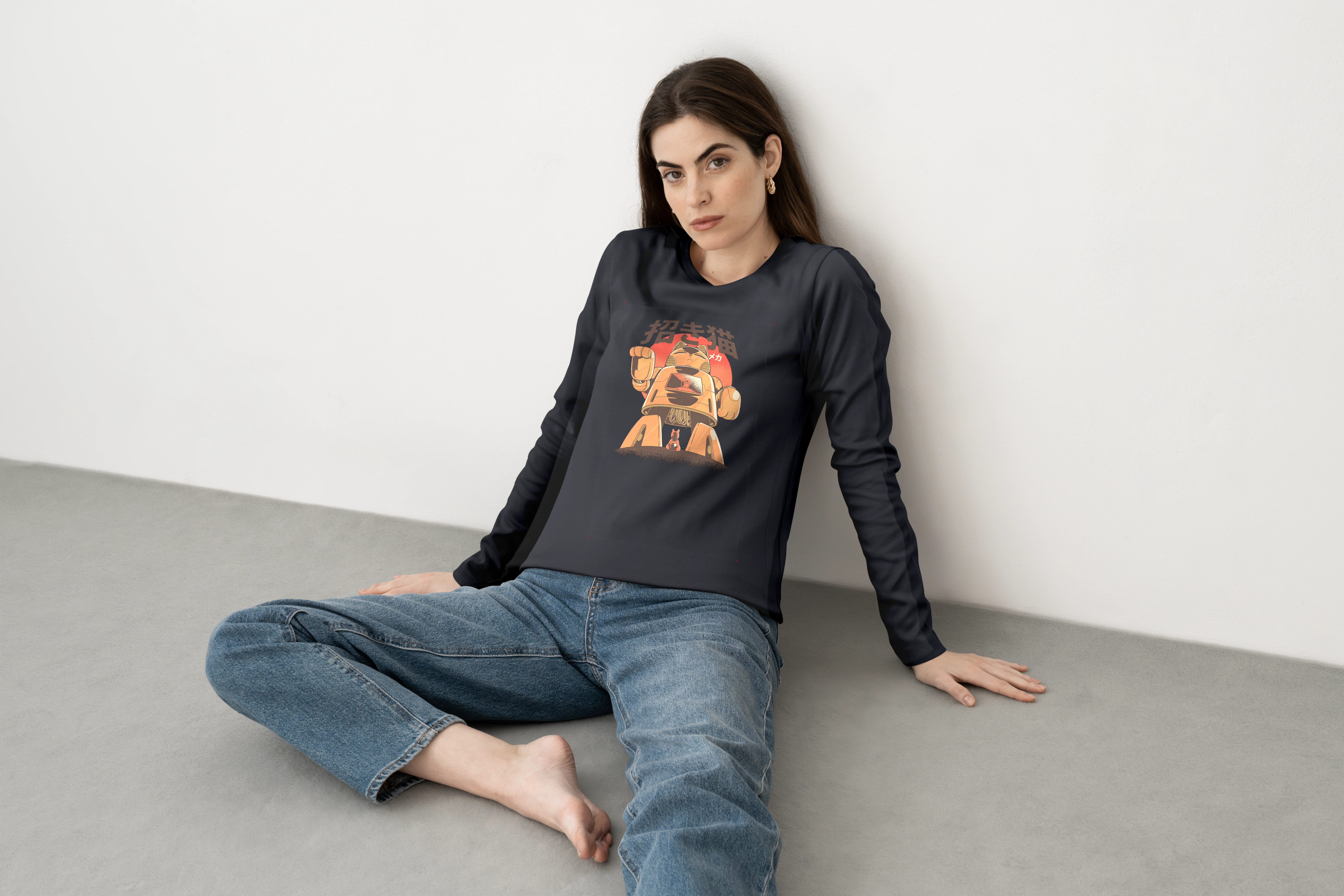 חולצה ארוכה cat machine