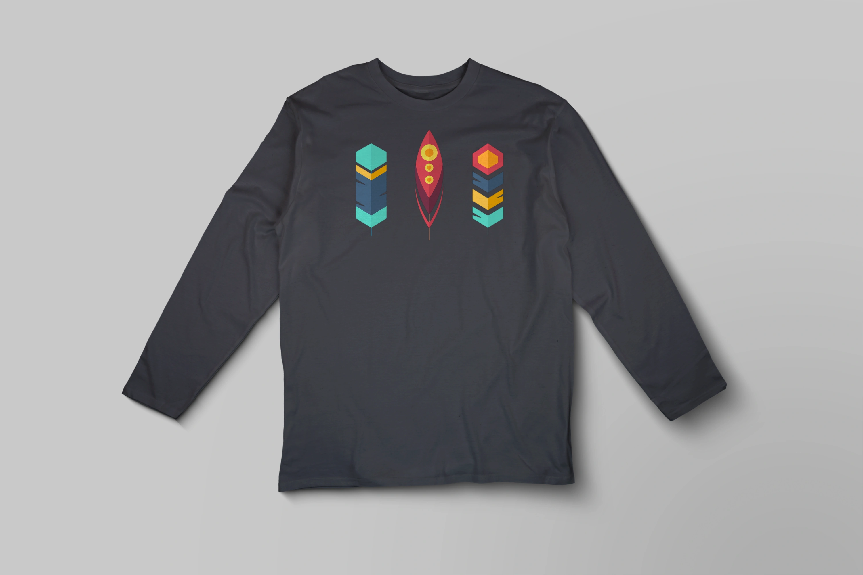 חולצה ארוכה נוצות גאומטרי