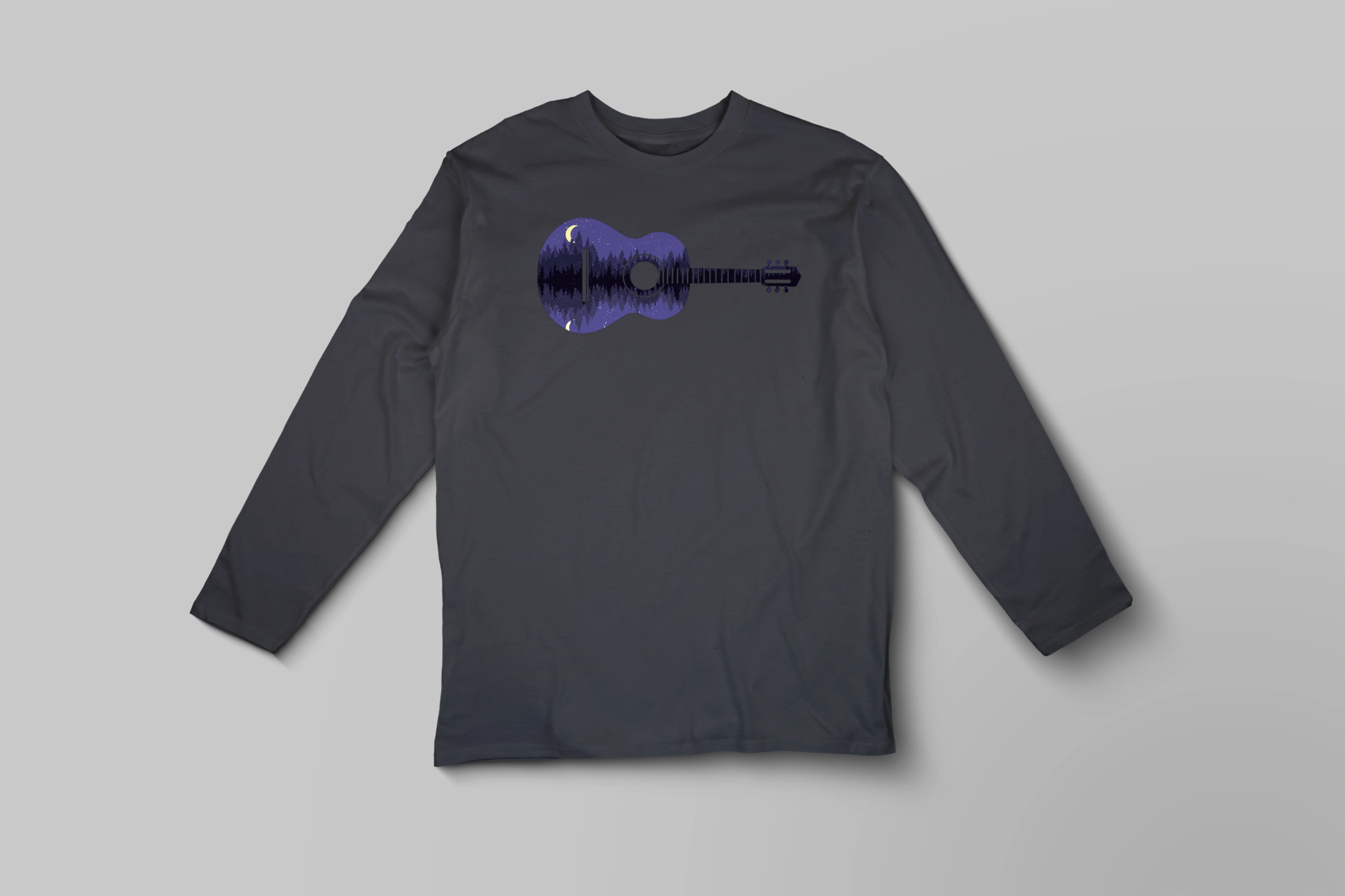 תצוגה חלופית של חולצה ארוכה גיטרה סגולה