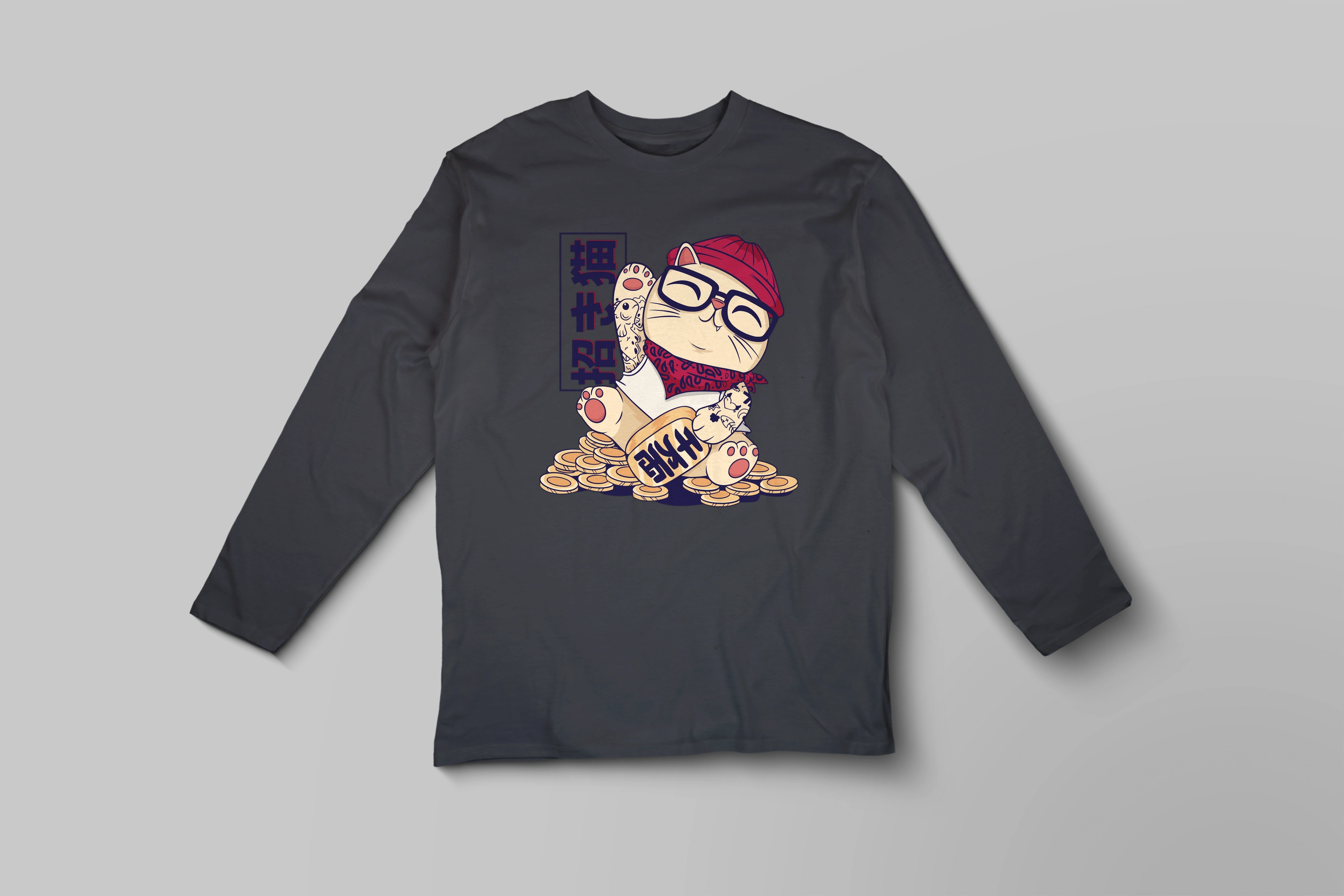 חולצה ארוכה חתול מזל