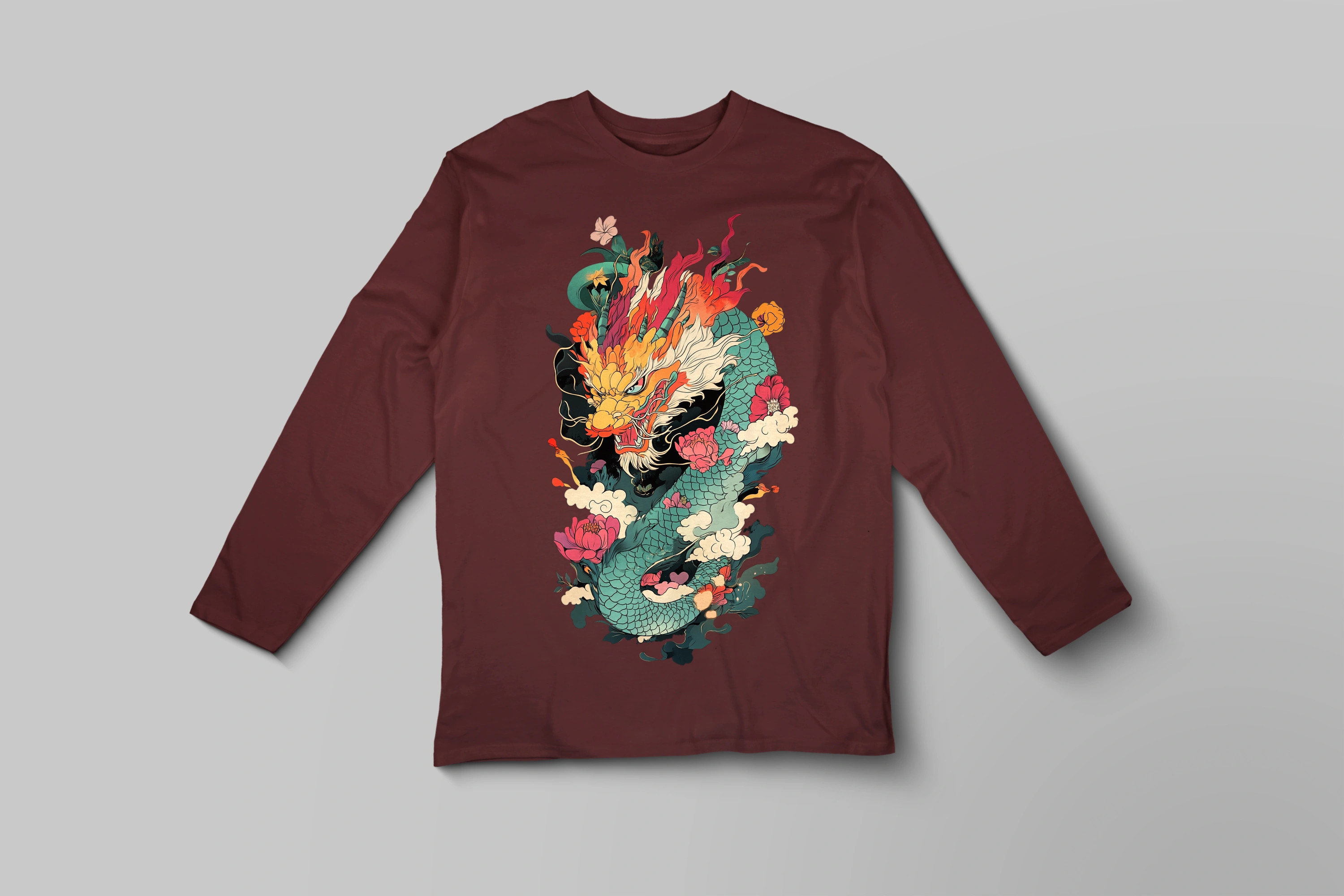 תצוגה חלופית של חולצה ארוכה דרקון אנימה יפני