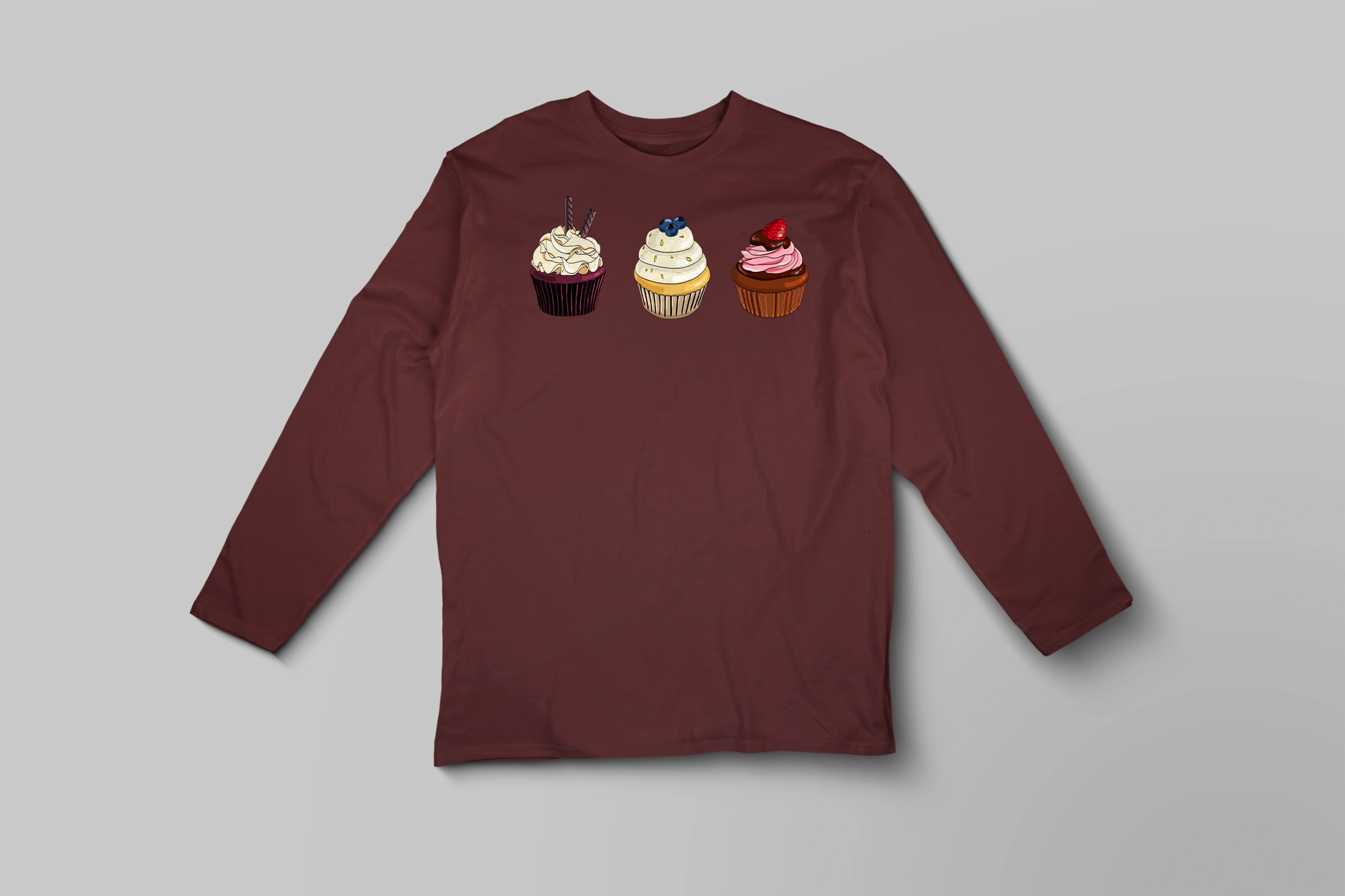 חולצה ארוכה שלישיית קאפ קייק