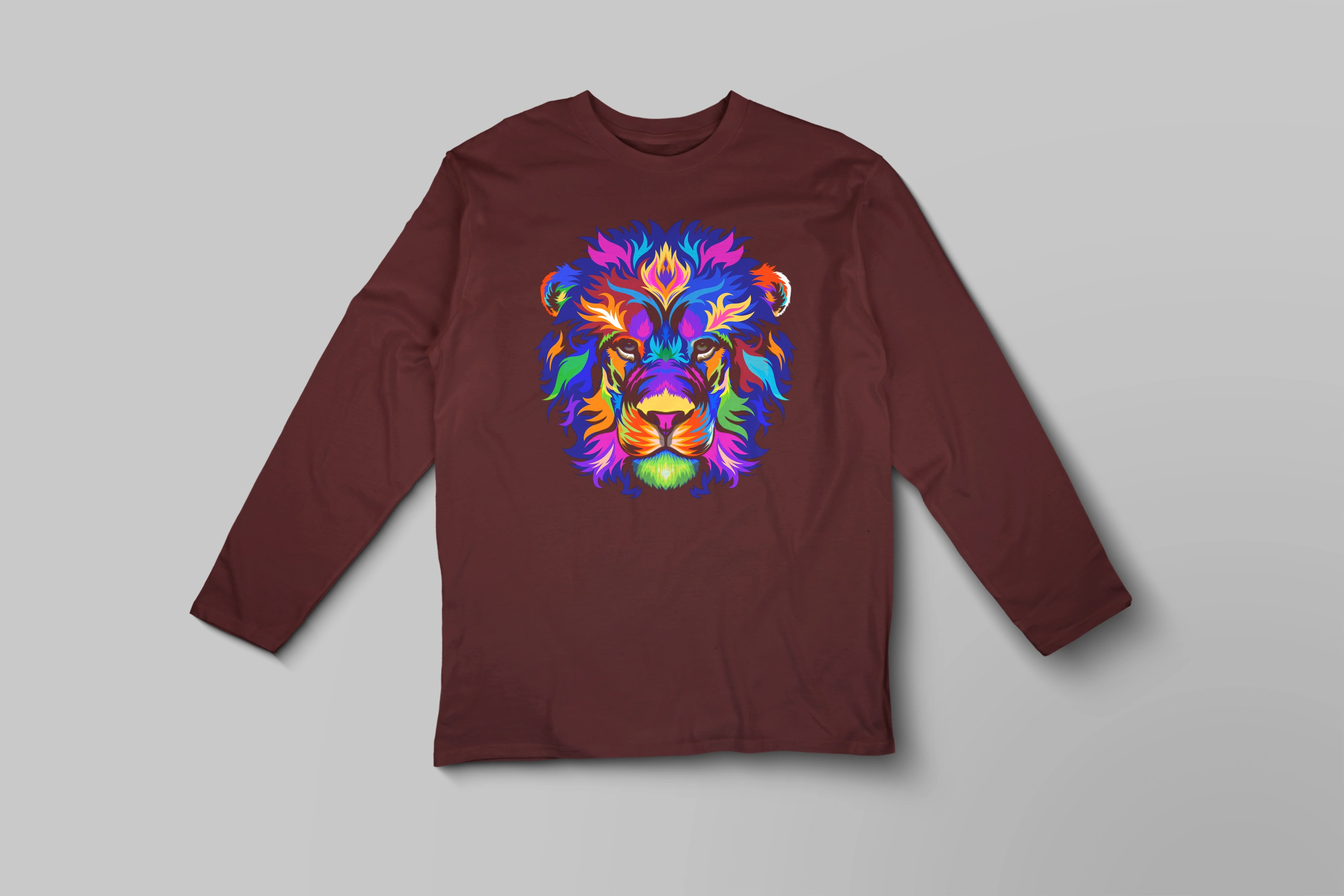 חולצה ארוכה אריה צבעוני מאוד