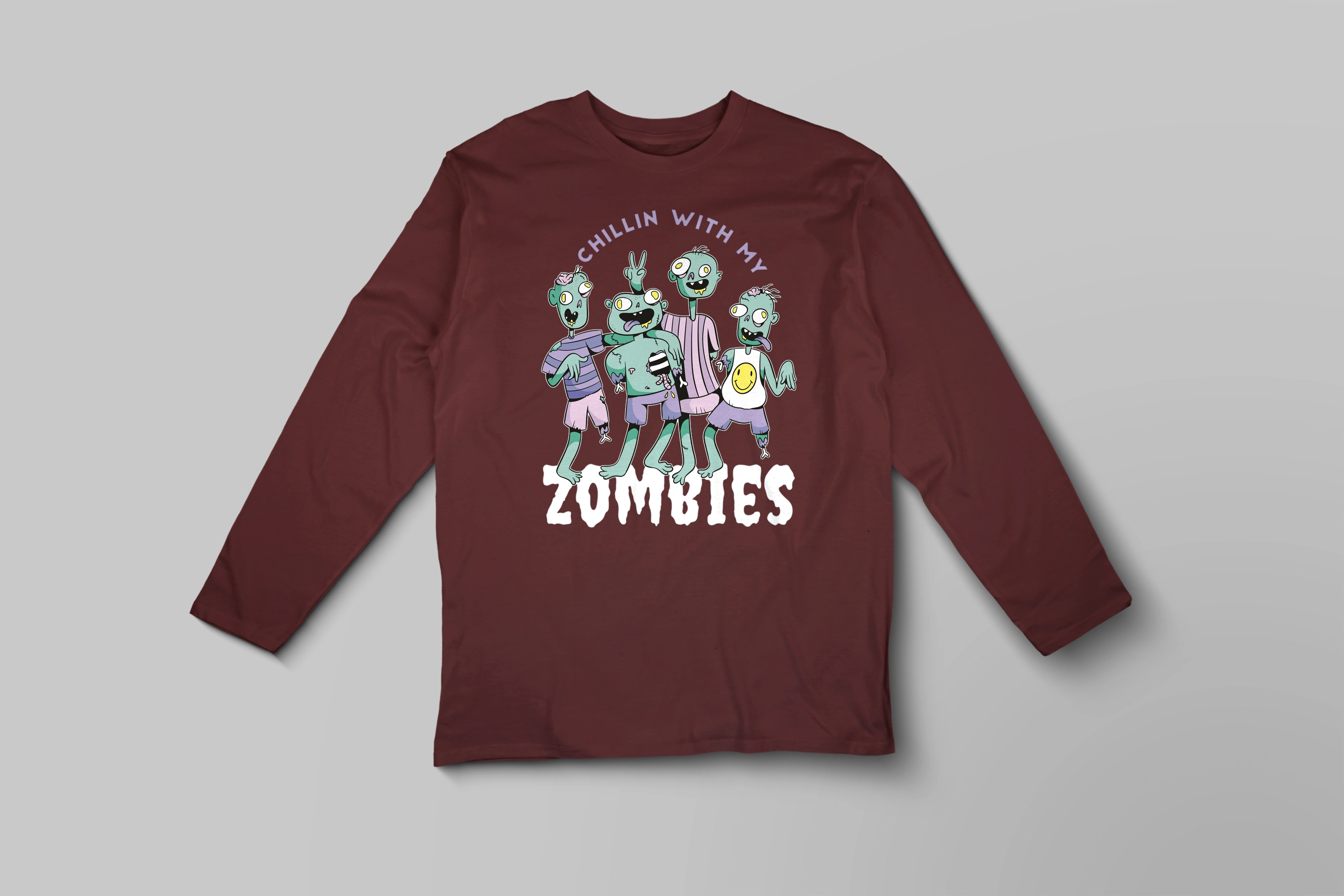 תצוגה חלופית של חולצה ארוכה chilling zombies