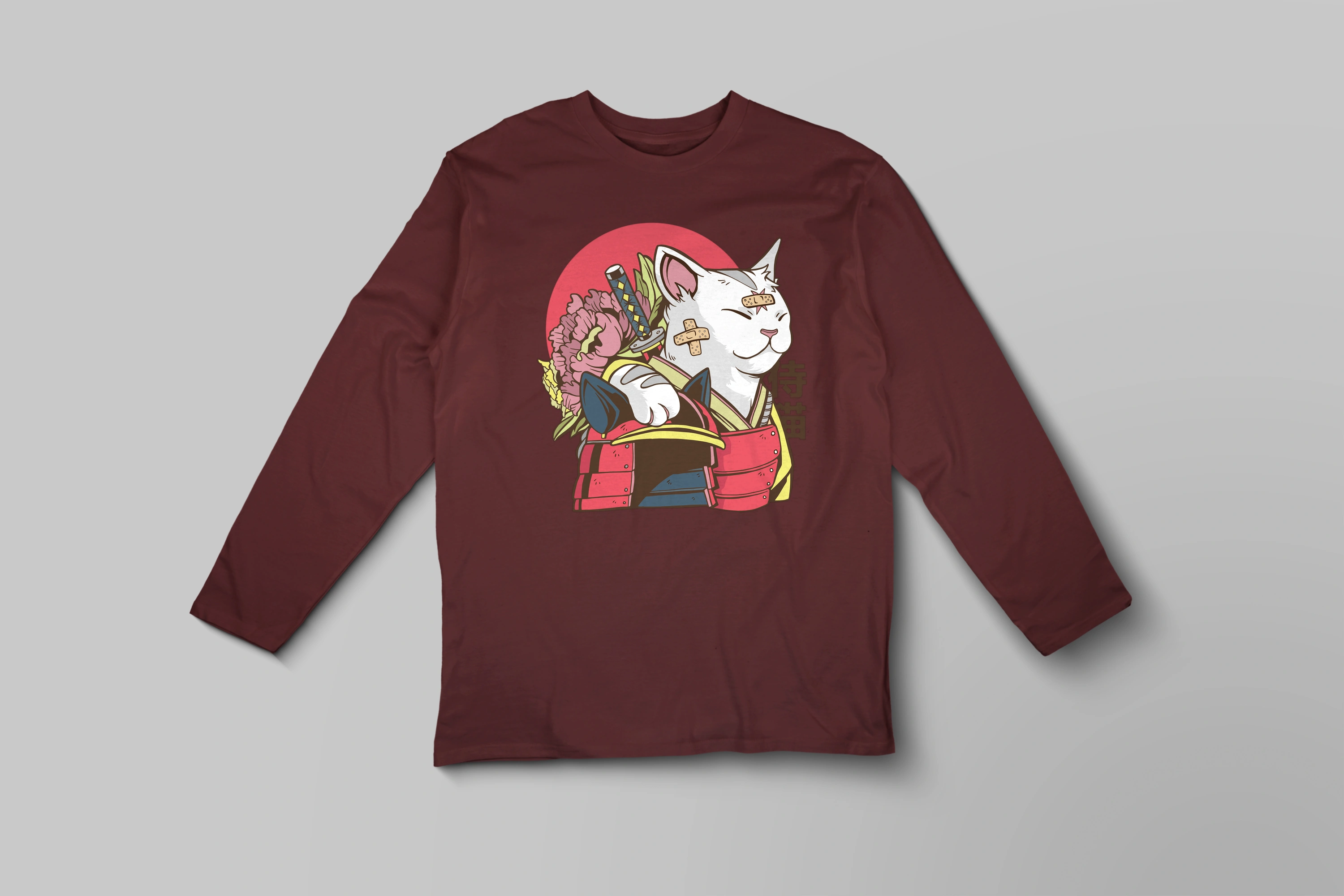 חולצה ארוכה חתול סמוראי