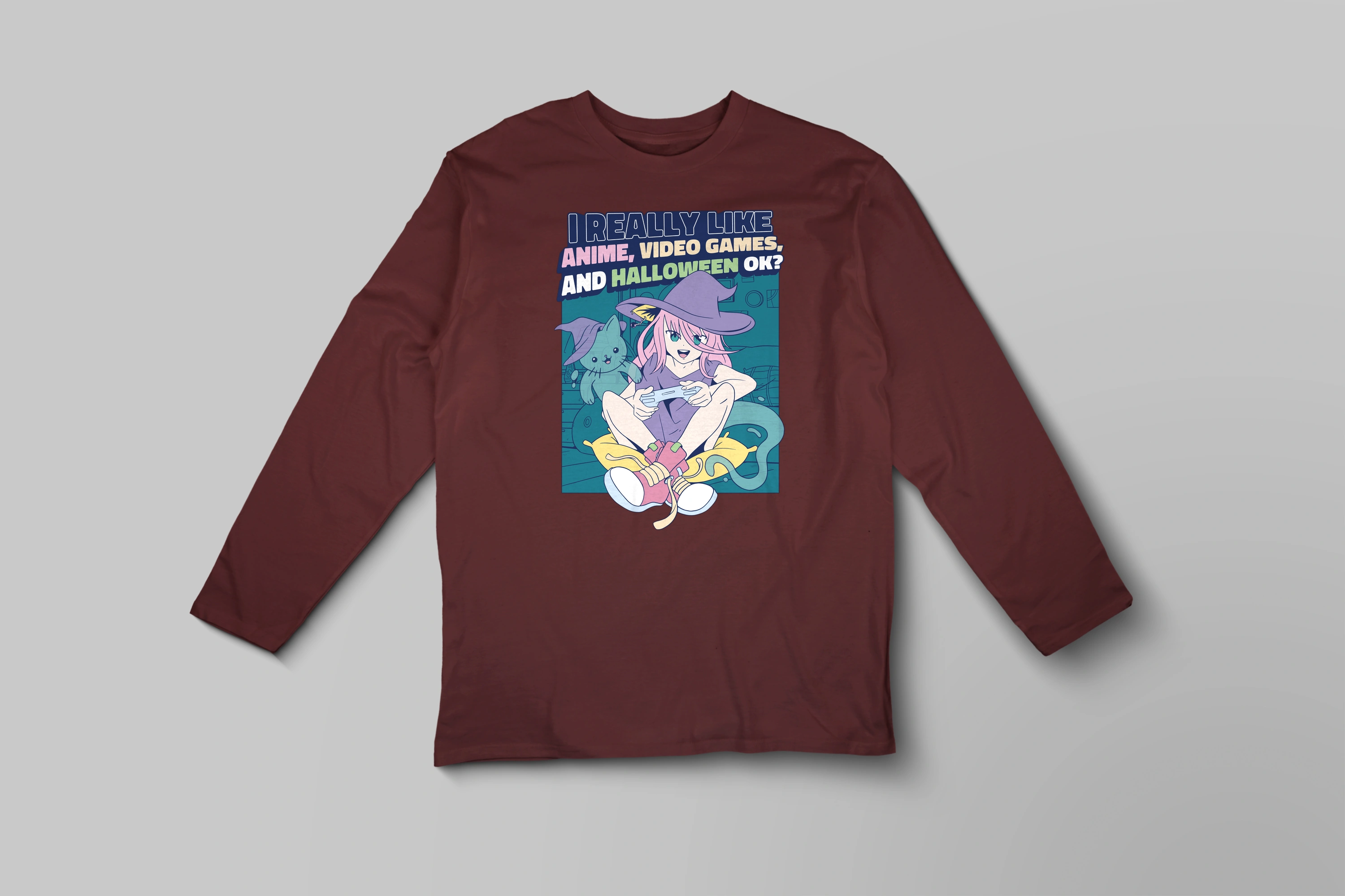 תצוגה חלופית של חולצה ארוכה anime and halloween