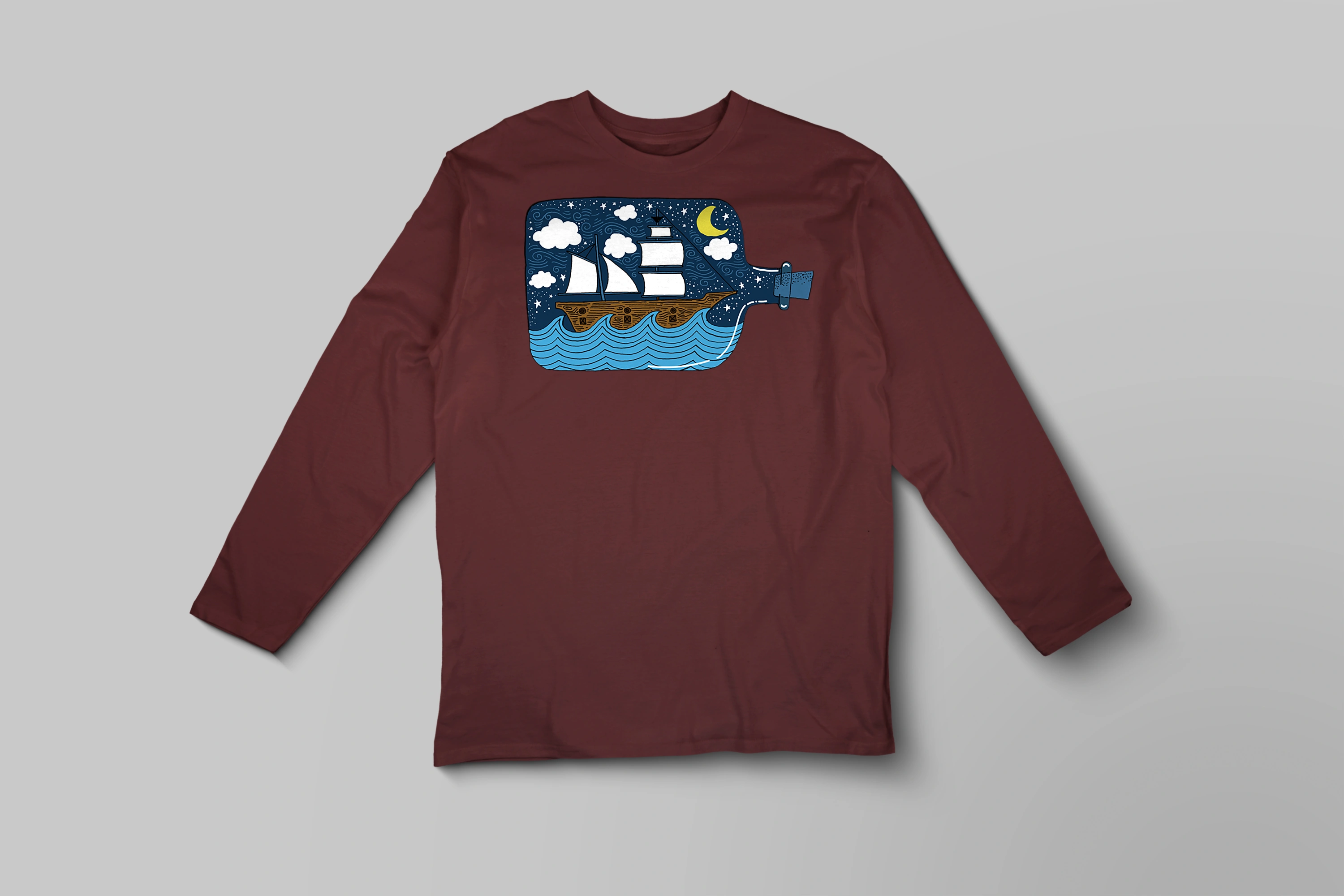 חולצה ארוכה מסר בבקבוק