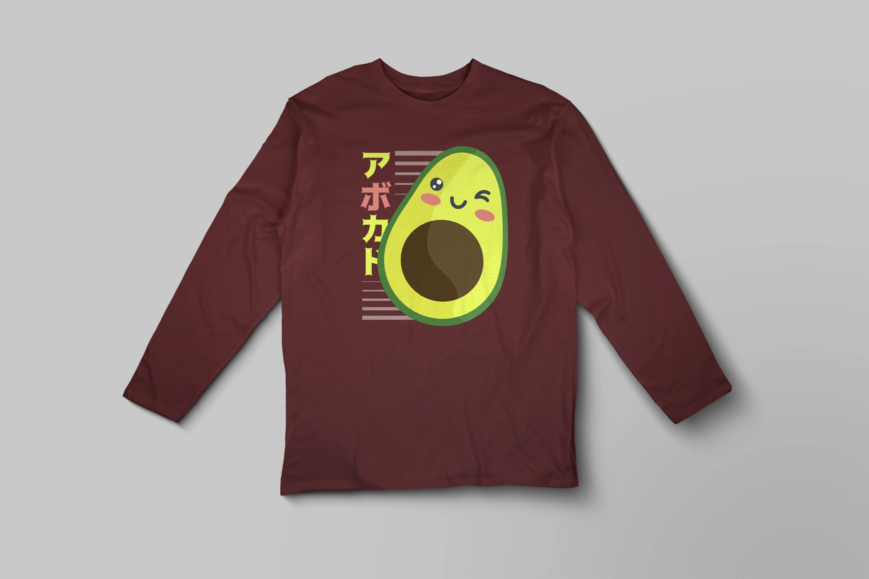 תצוגה חלופית של חולצה ארוכה Avocado Kawaii