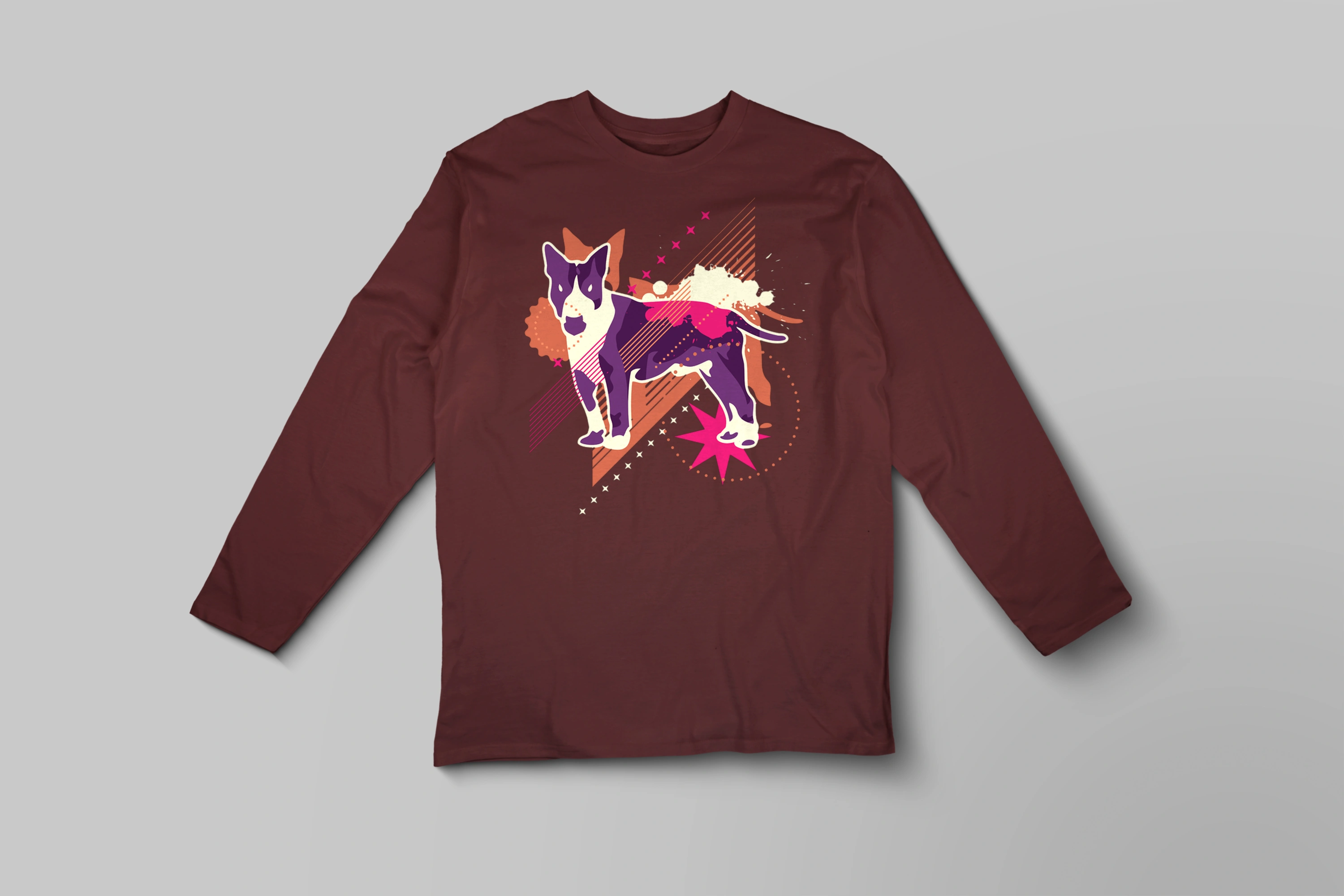 חולצה ארוכה כלב רטרו