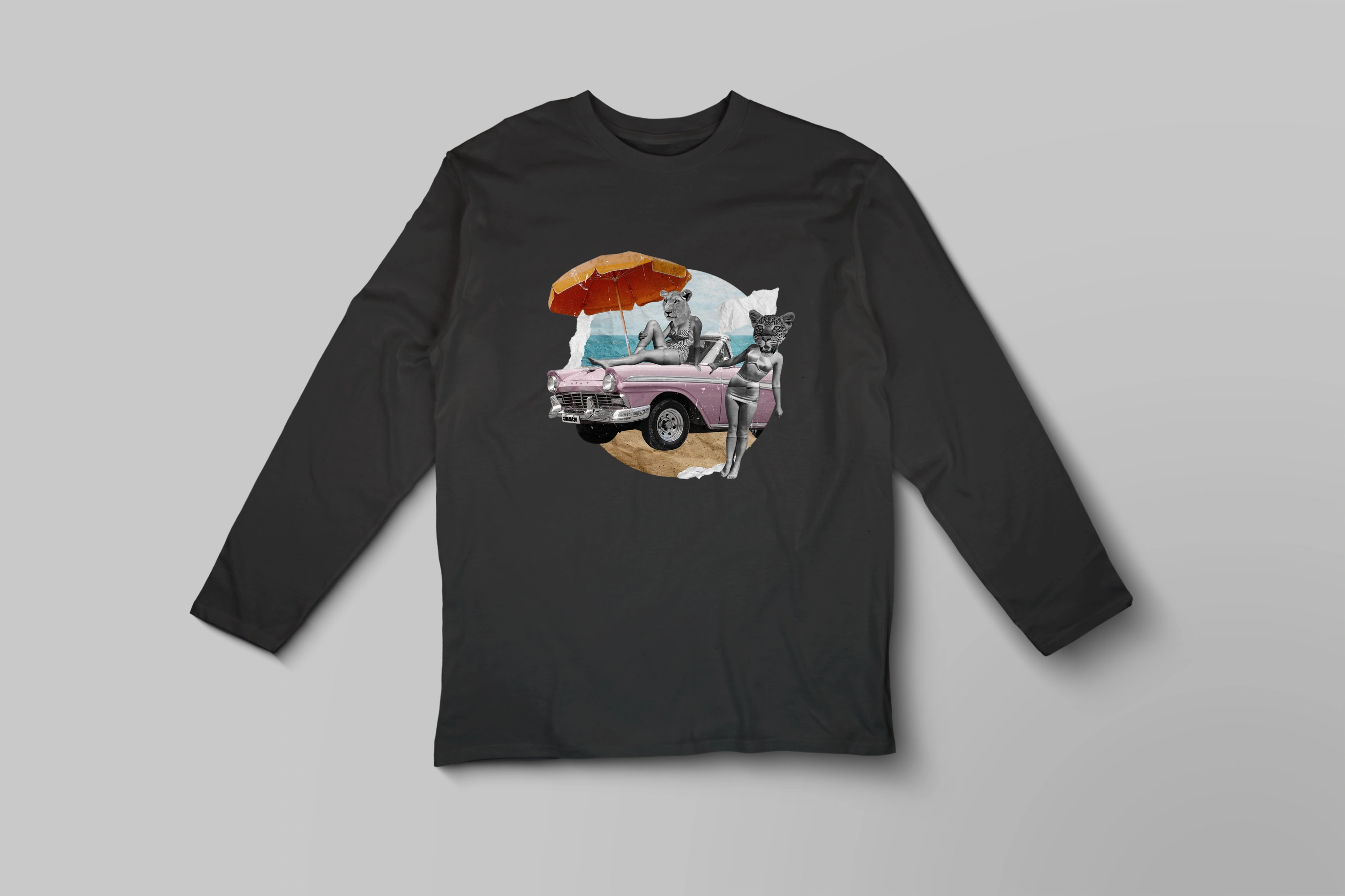 חולצה ארוכה מכוניות וינטאג'