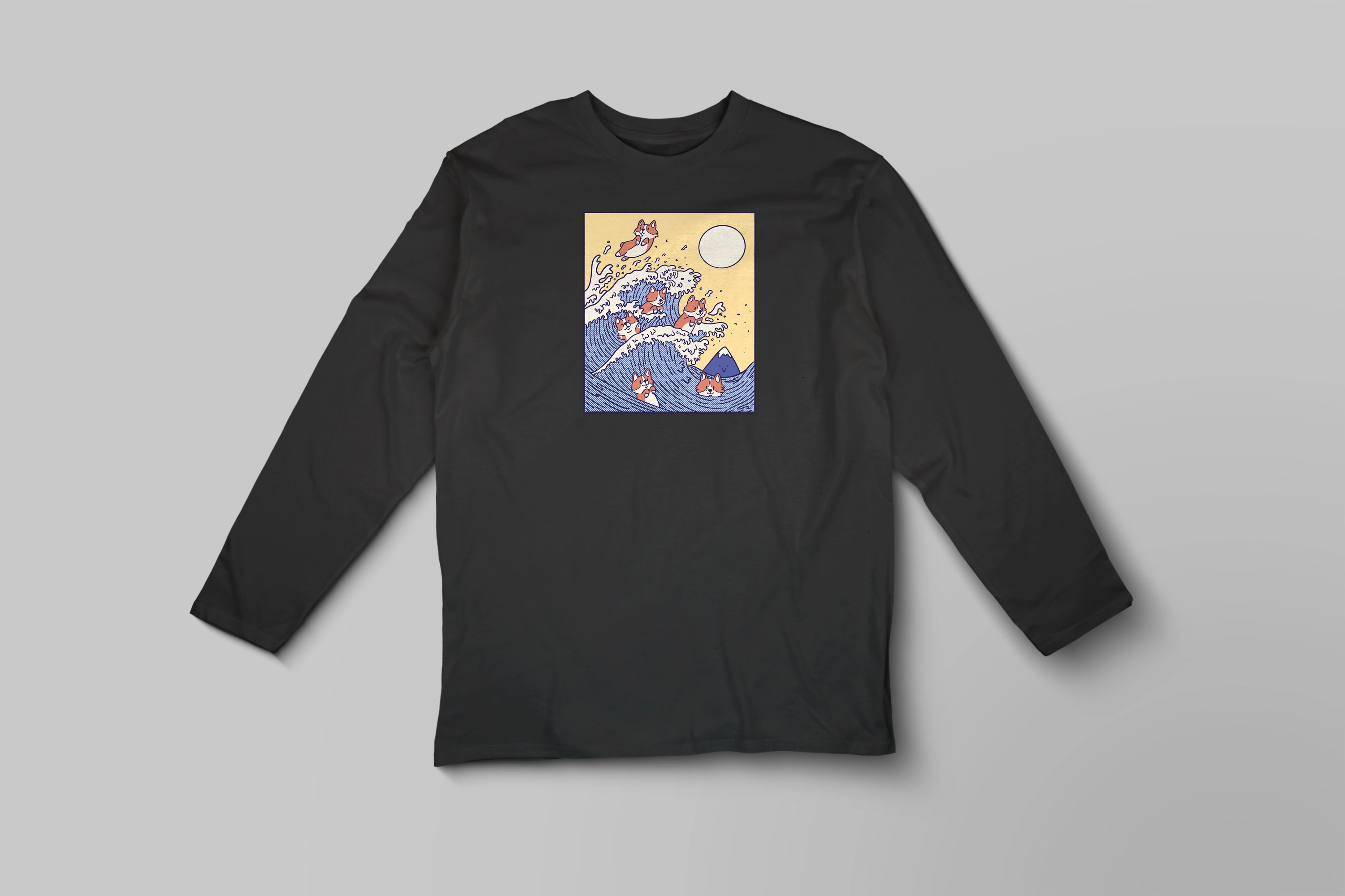 תצוגה חלופית של חולצה ארוכה קורגי על הגל