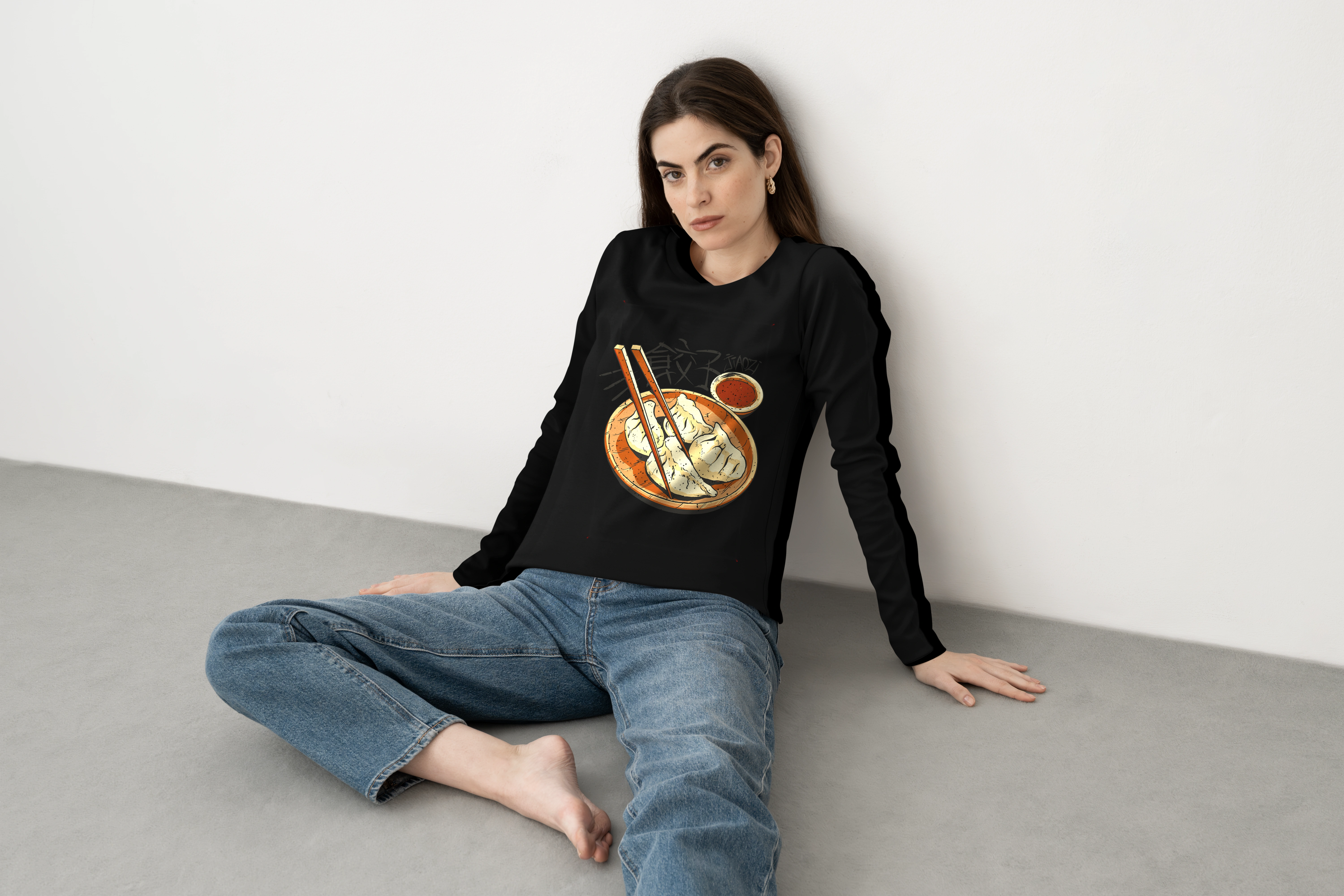 תצוגה חלופית של חולצה ארוכה גיוזה בקערה