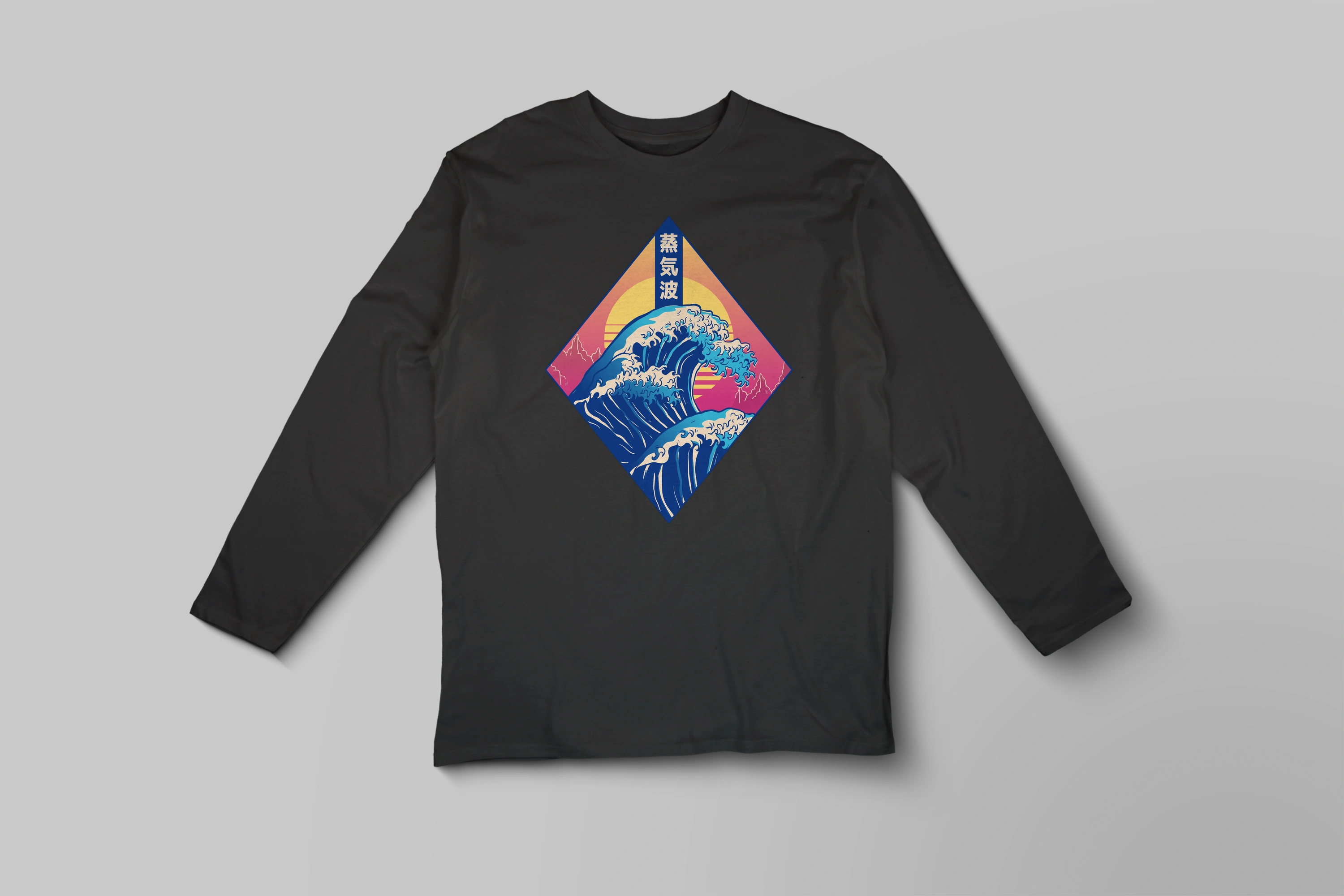 חולצה ארוכה גל יפני בשקיעה