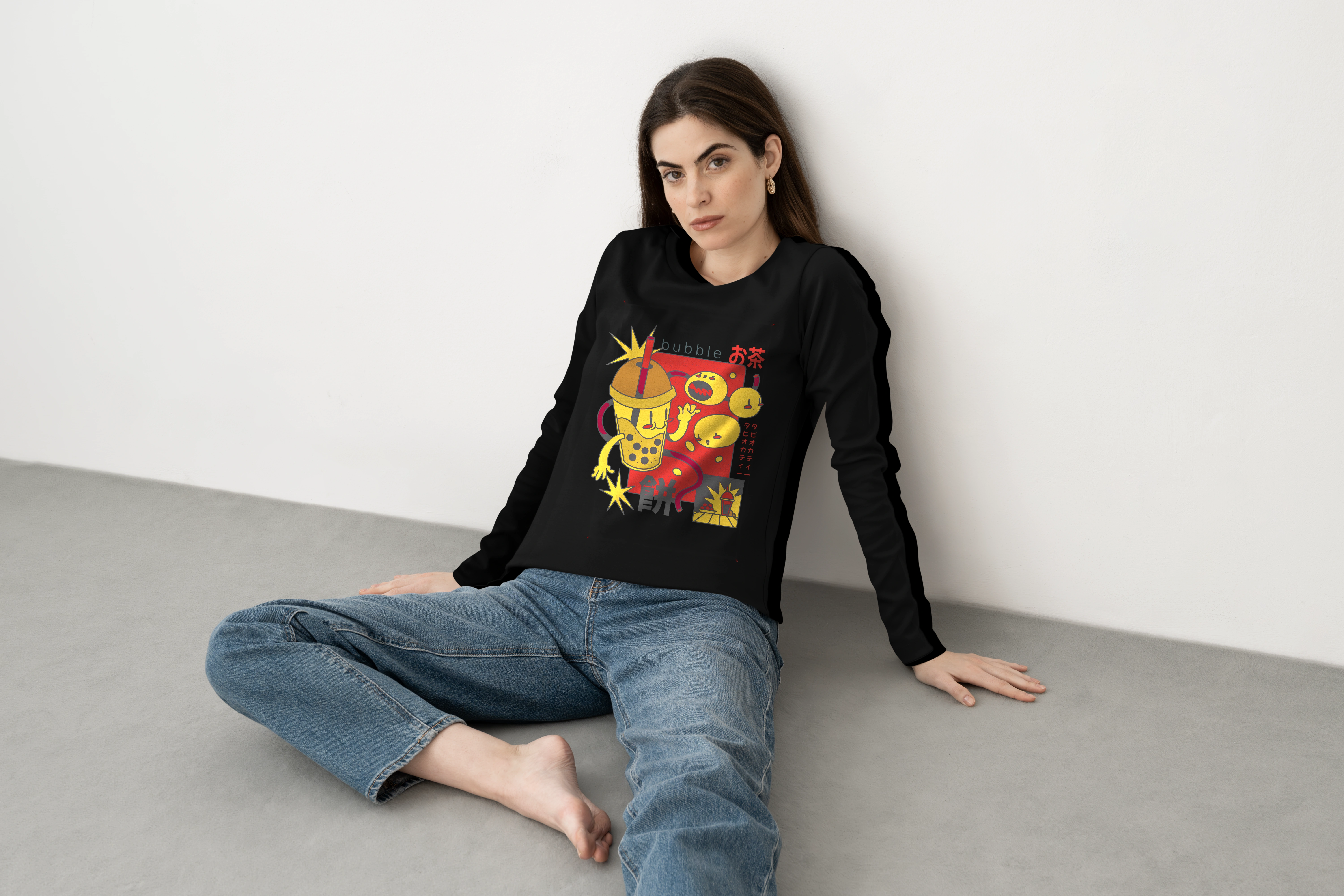 תצוגה חלופית של חולצה ארוכה bubble tea