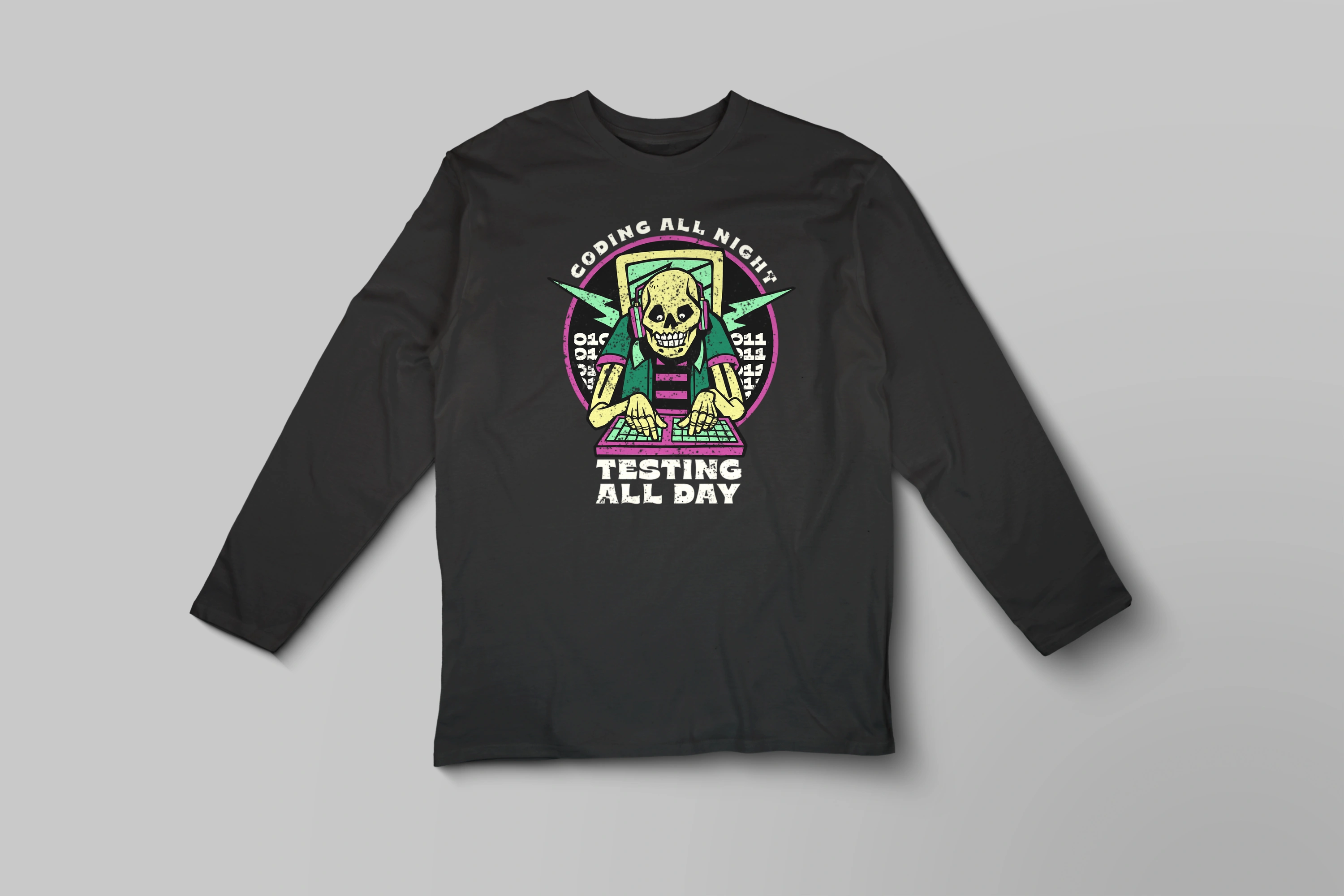 תצוגה חלופית של חולצה ארוכה תכנות בלילה