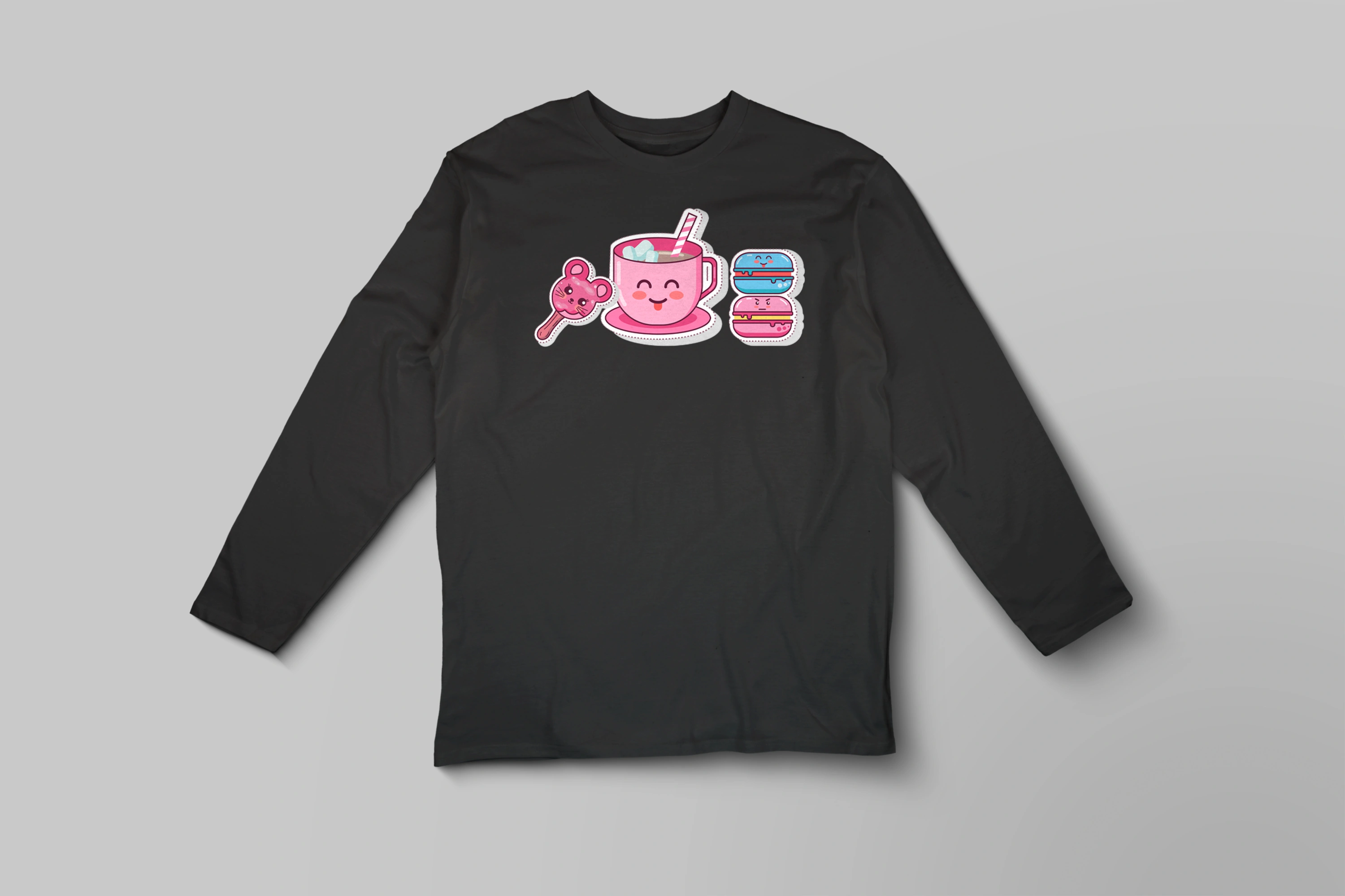 חולצה ארוכה שוקו חם ומאקרון