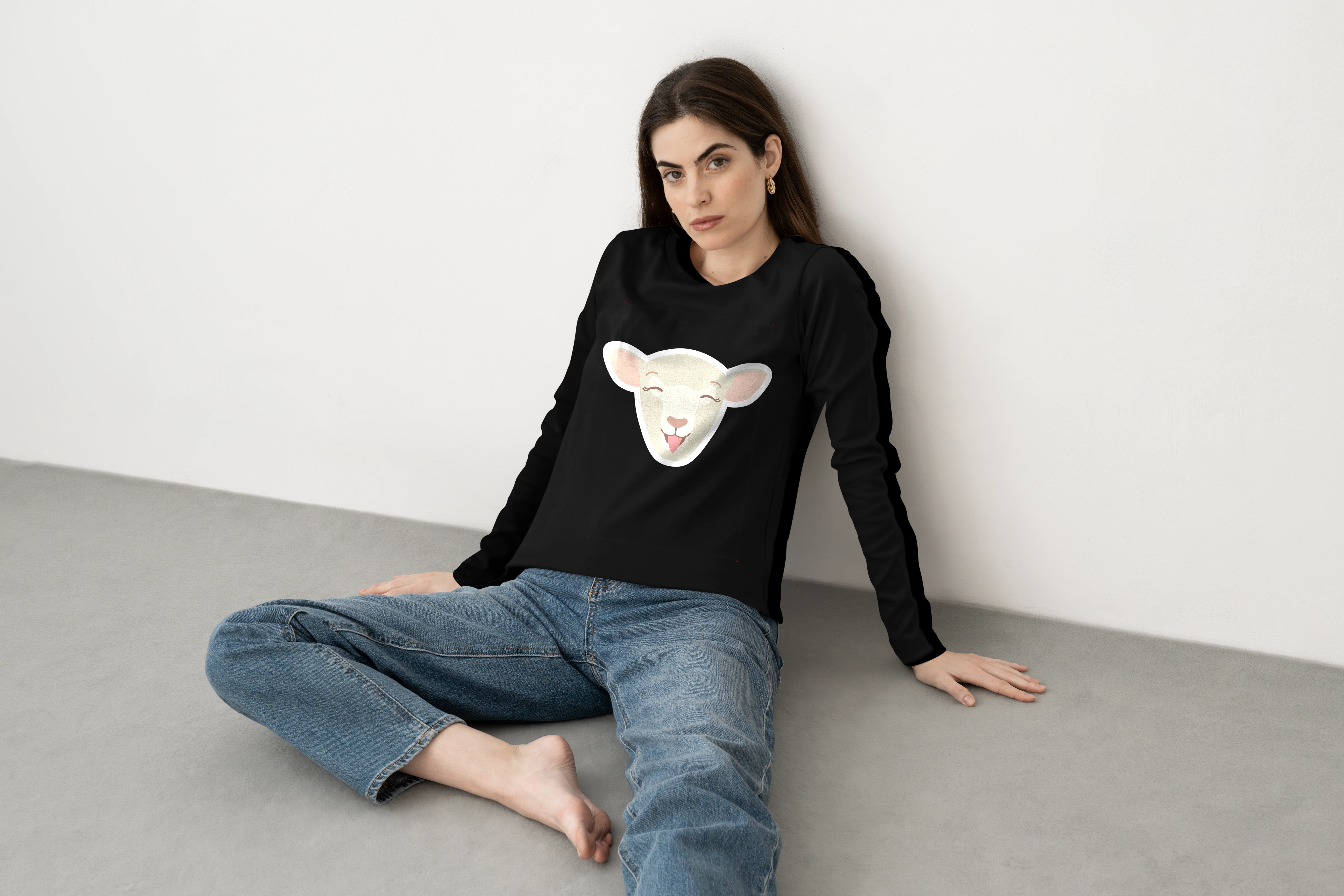 חולצה ארוכה כבשה שמחה