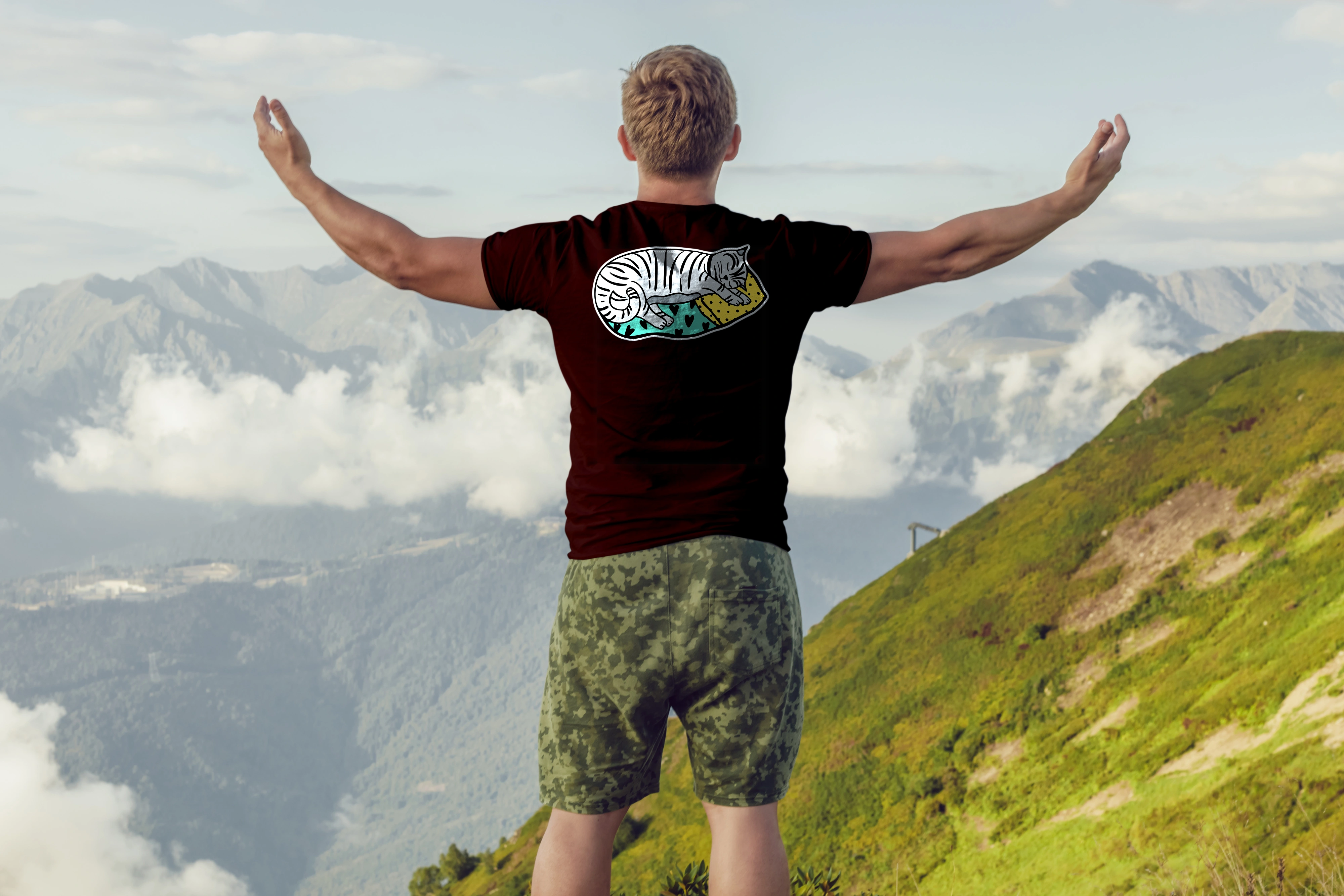 תצוגה חלופית של חולצה sleepy cat 1