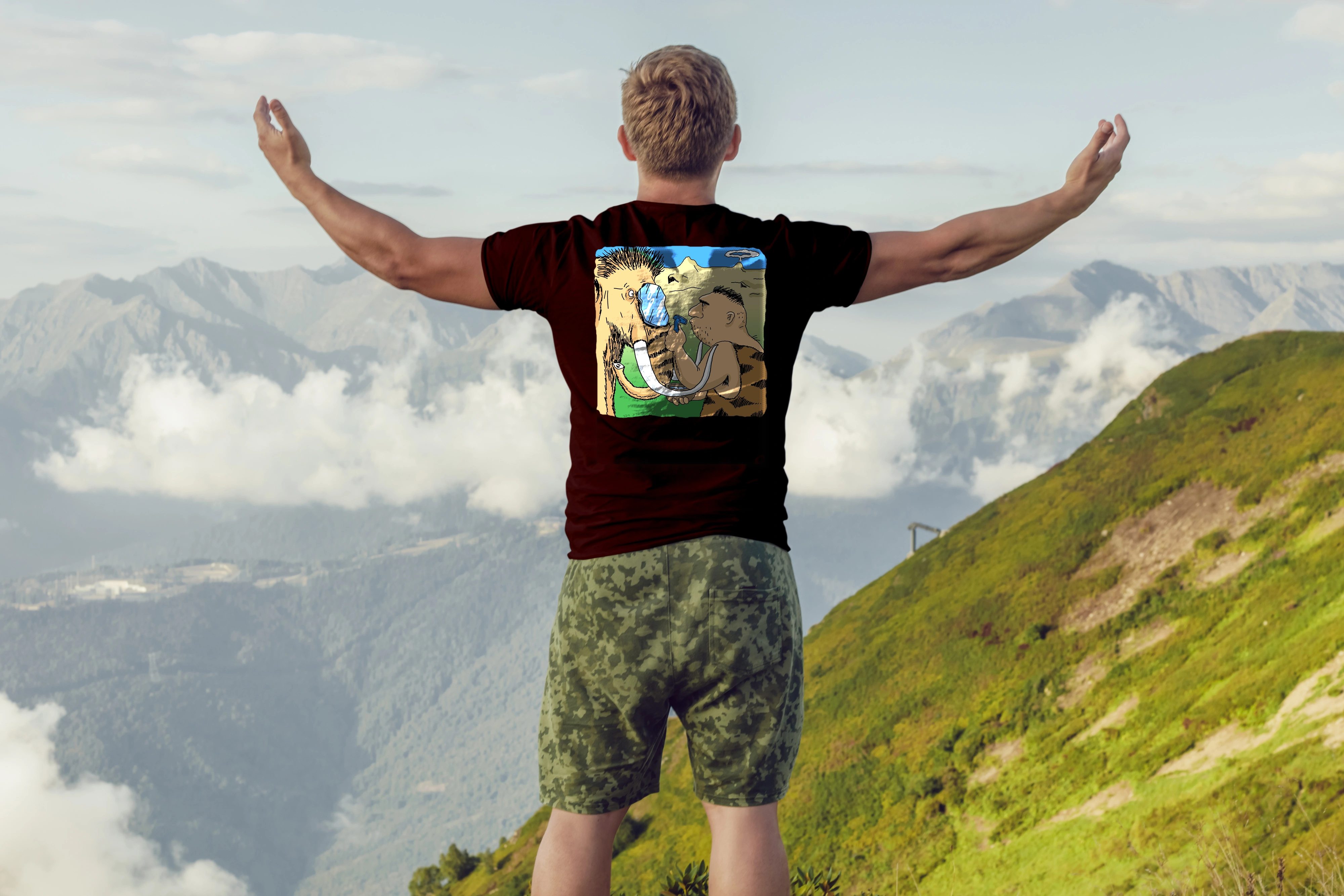 חולצה איש המערות