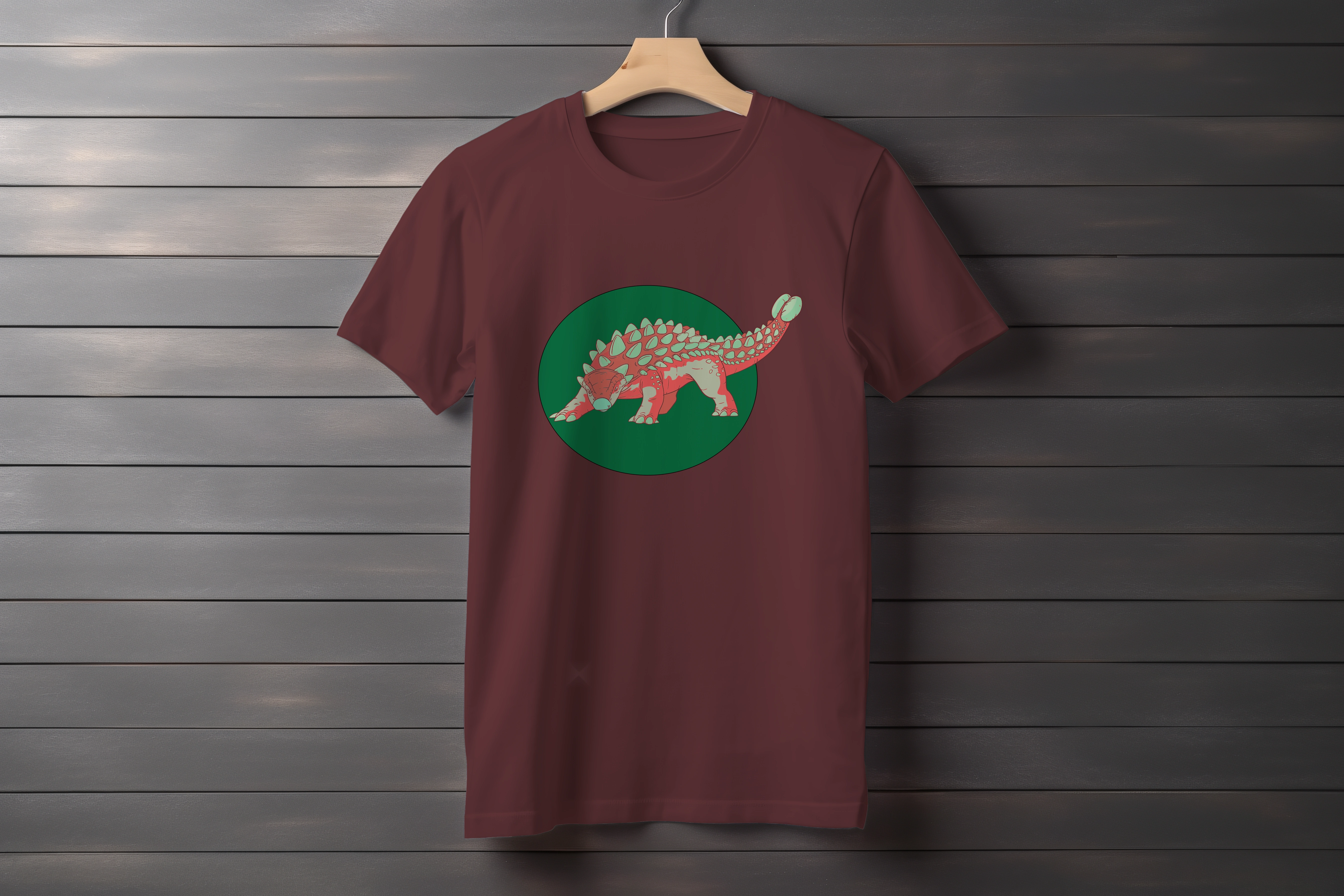 תצוגה חלופית של חולצה דינוזאור אדום