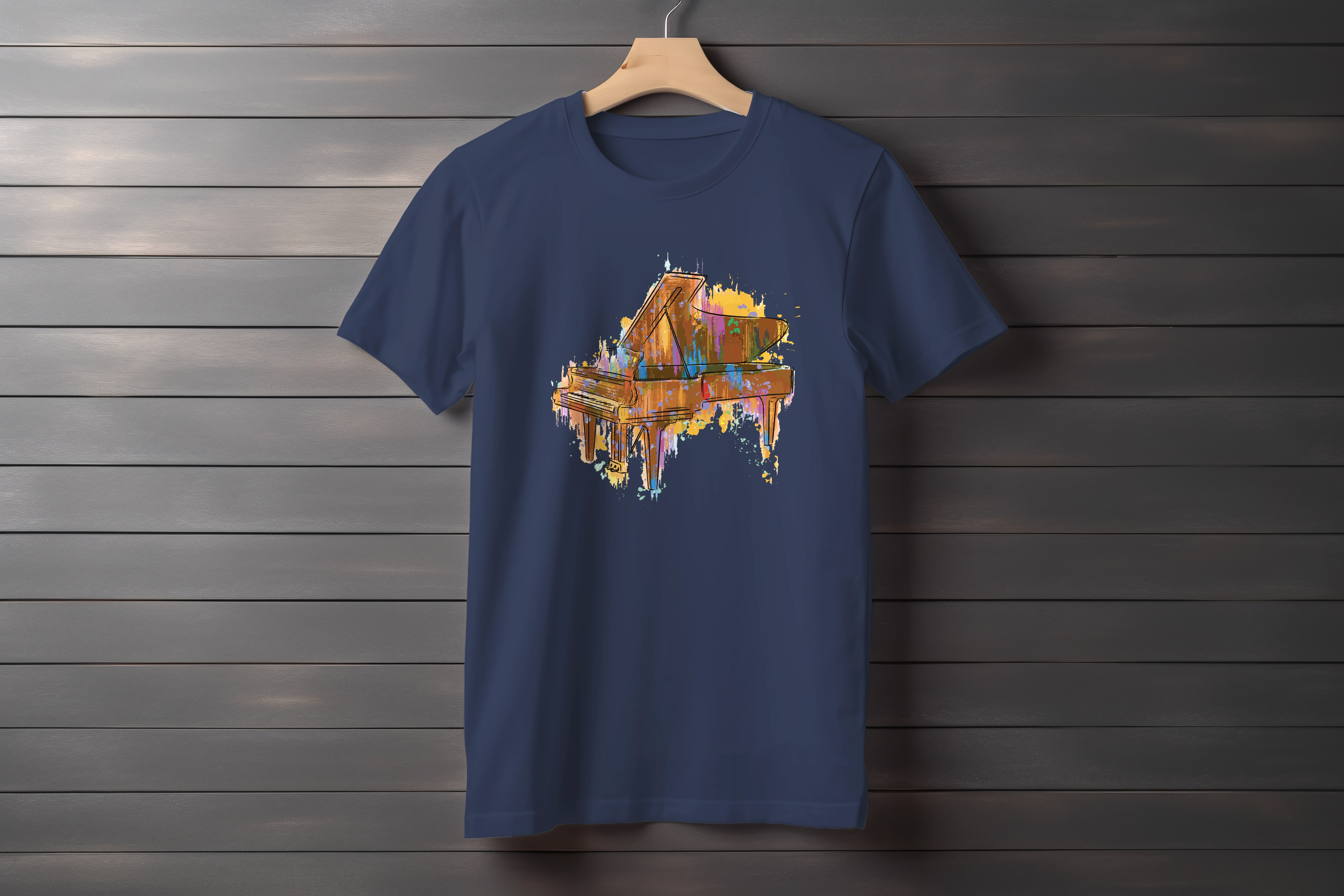 תצוגה חלופית של חולצה פסנתר מופשט בצבע