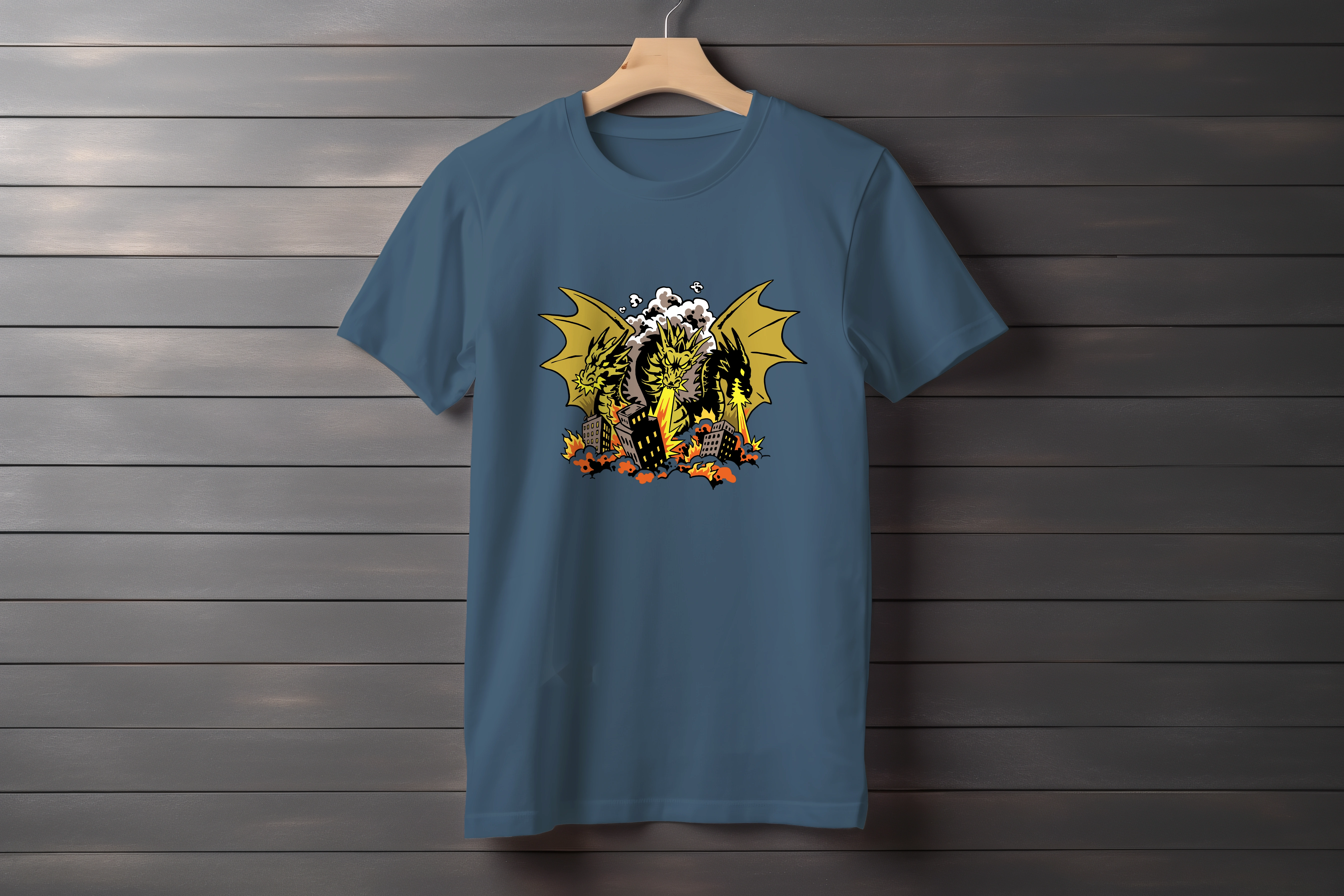 חולצה דרקונים שורפים עיר