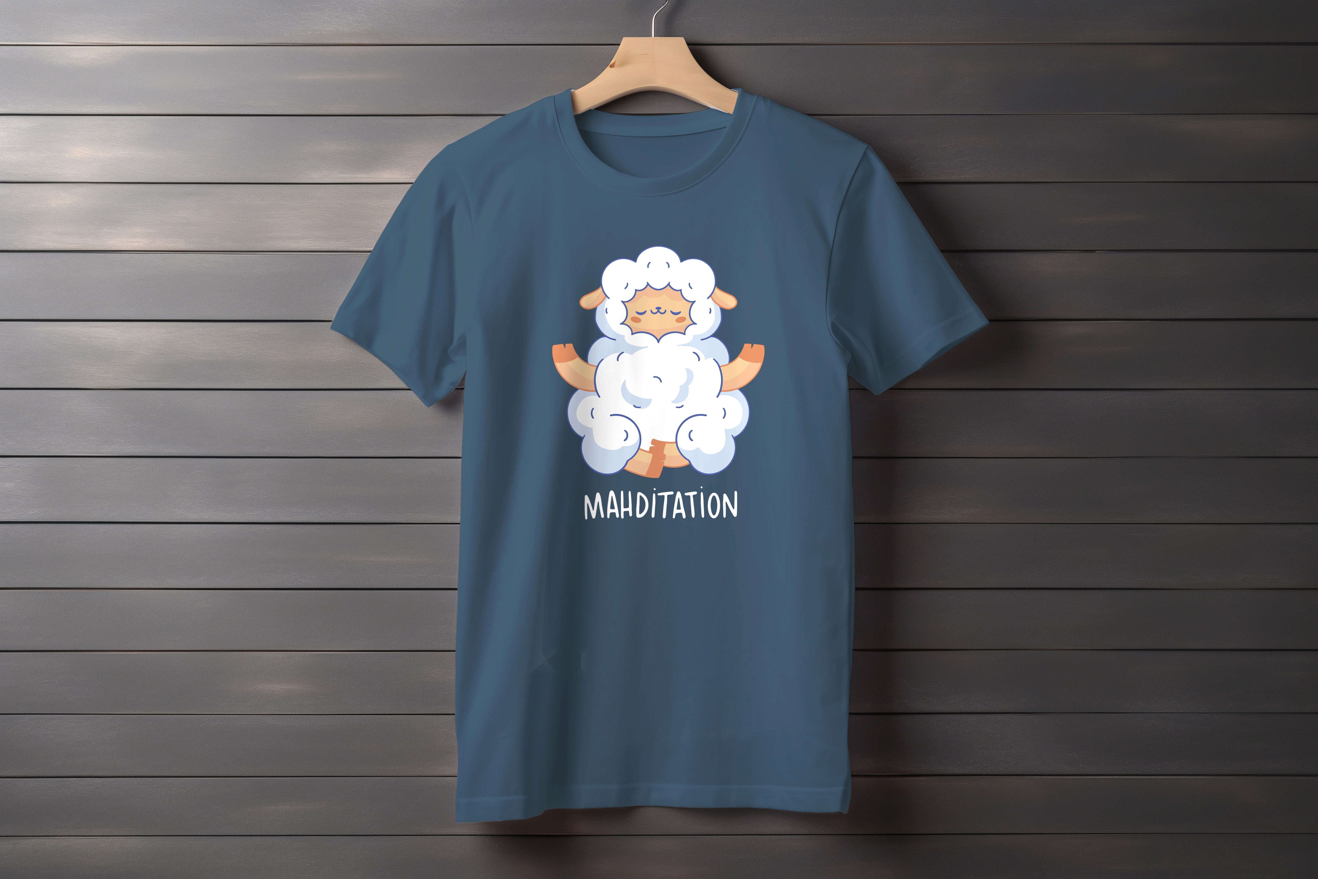 חולצה כבשה במדיטציה