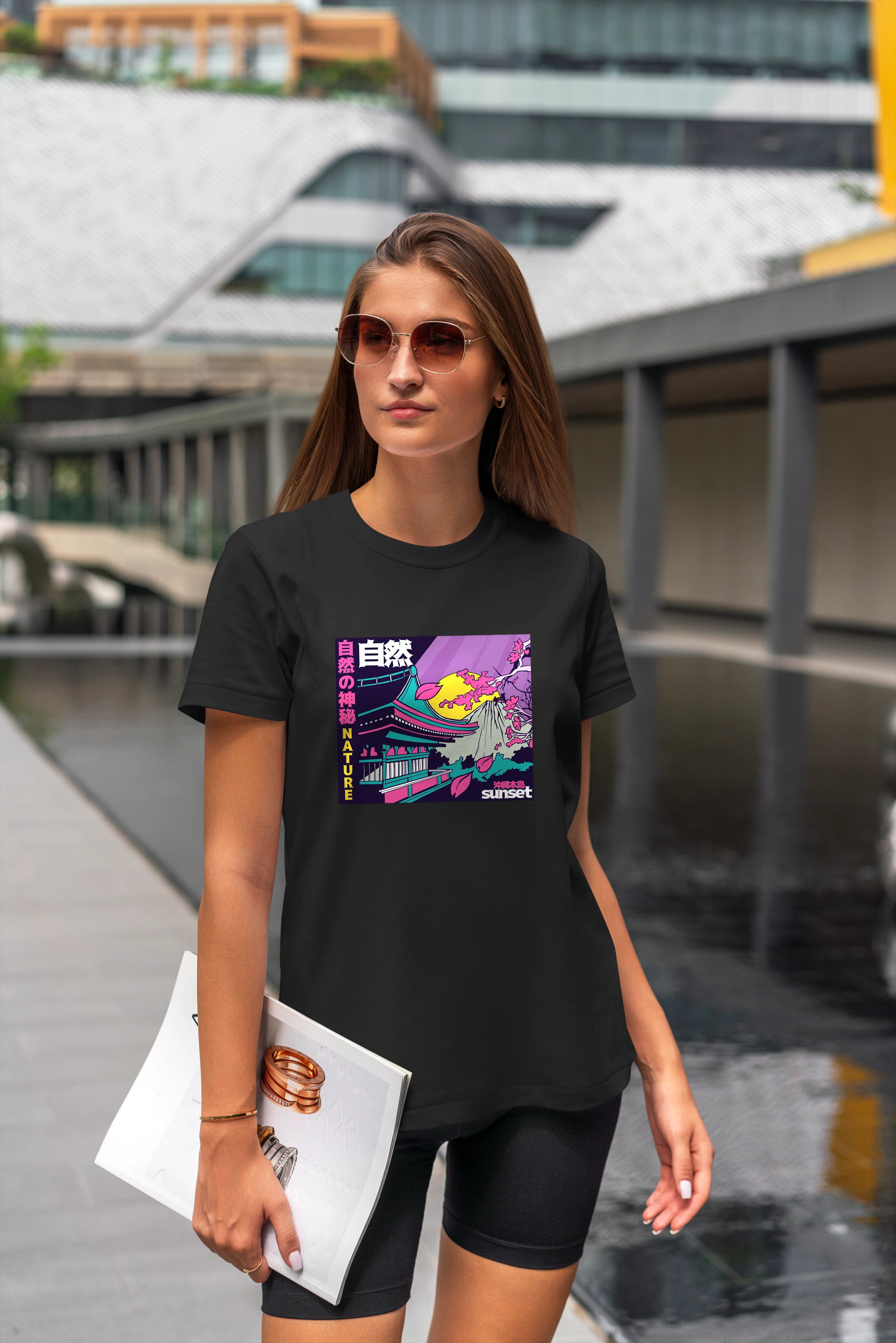 תצוגה חלופית של חולצה שקיעה ביפן