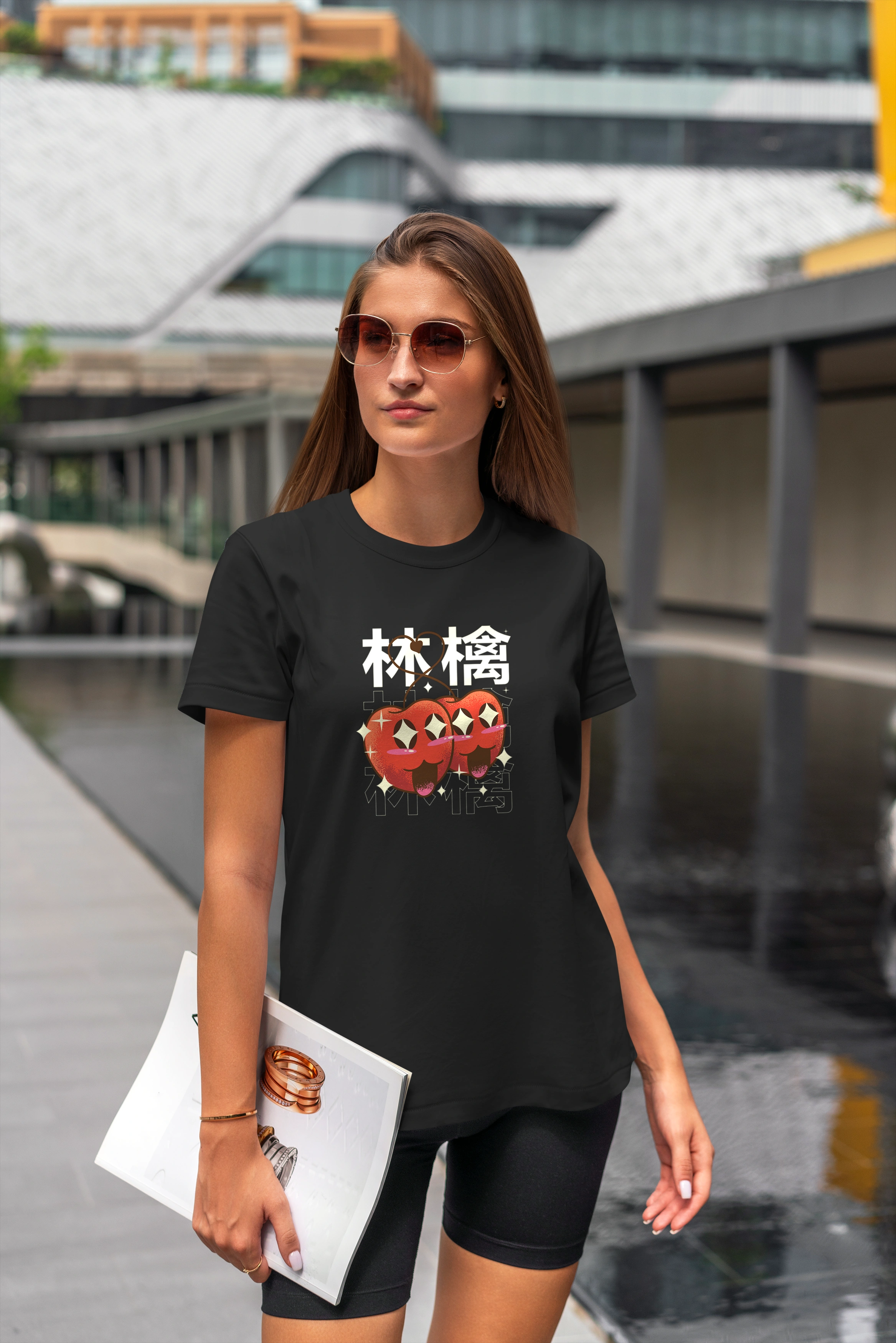 תצוגה חלופית של חולצה דובדבנים מאוהבים