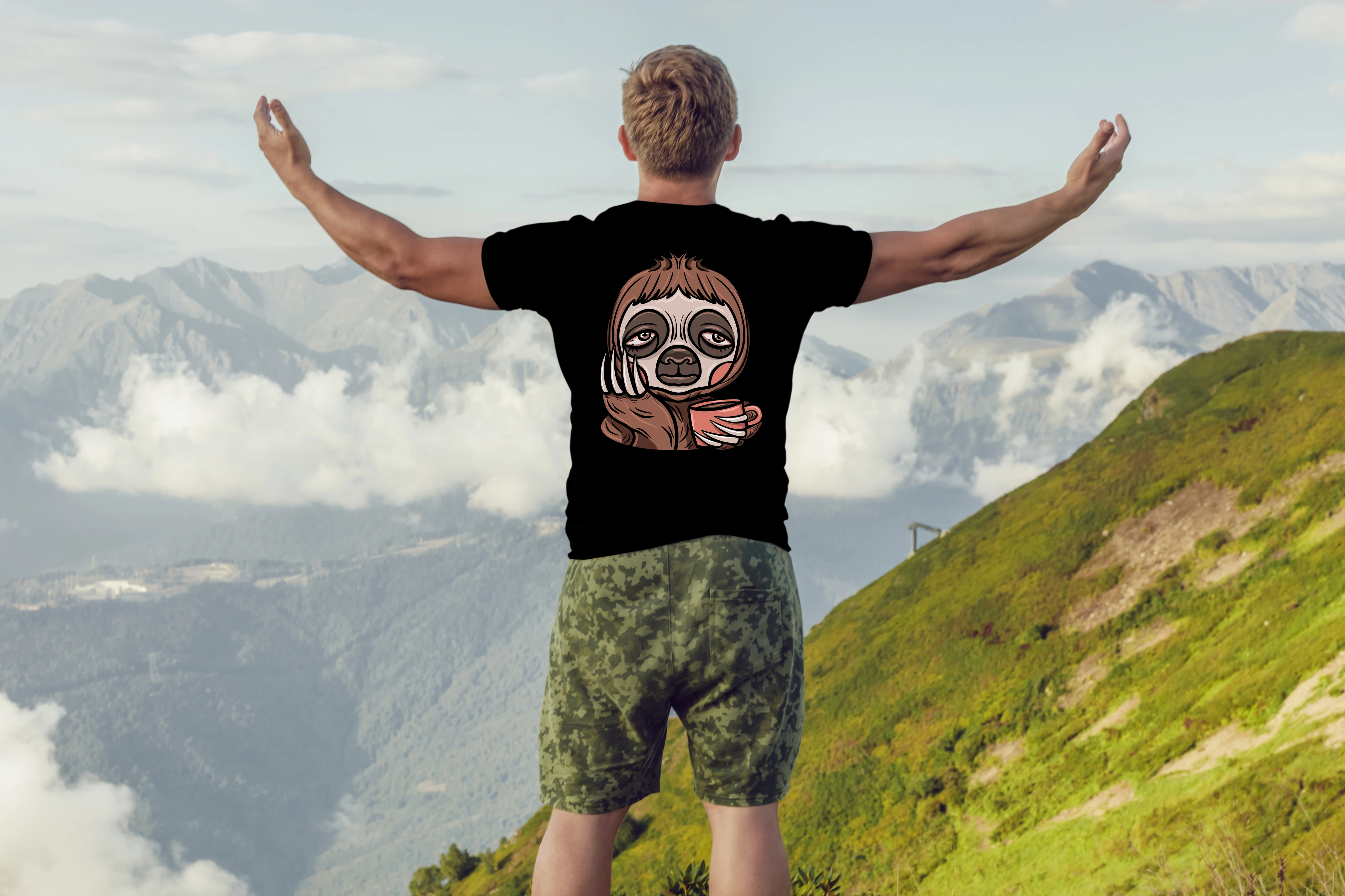 תצוגה חלופית של חולצה עצלנות בוקר