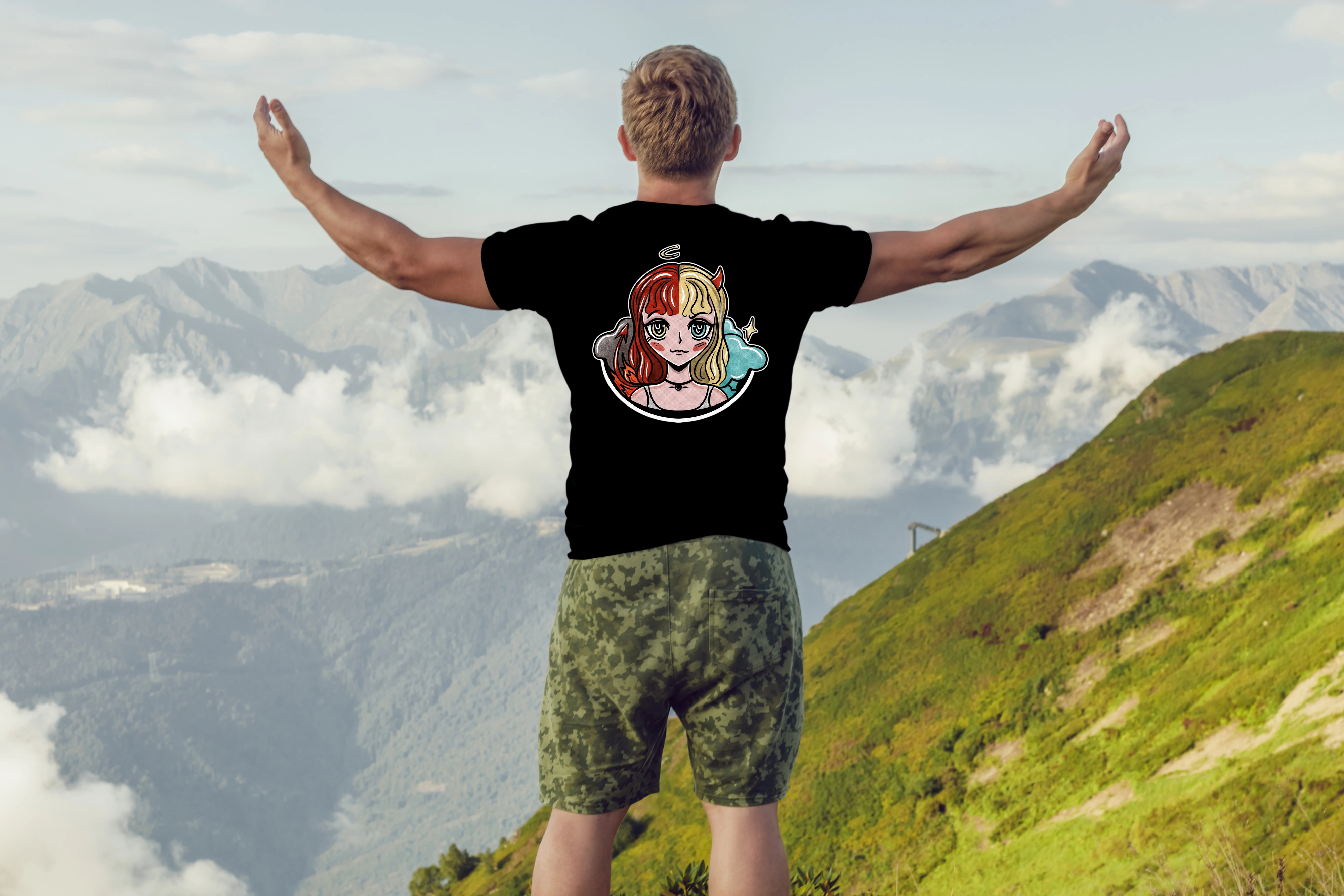 תצוגה חלופית של חולצה good and evil