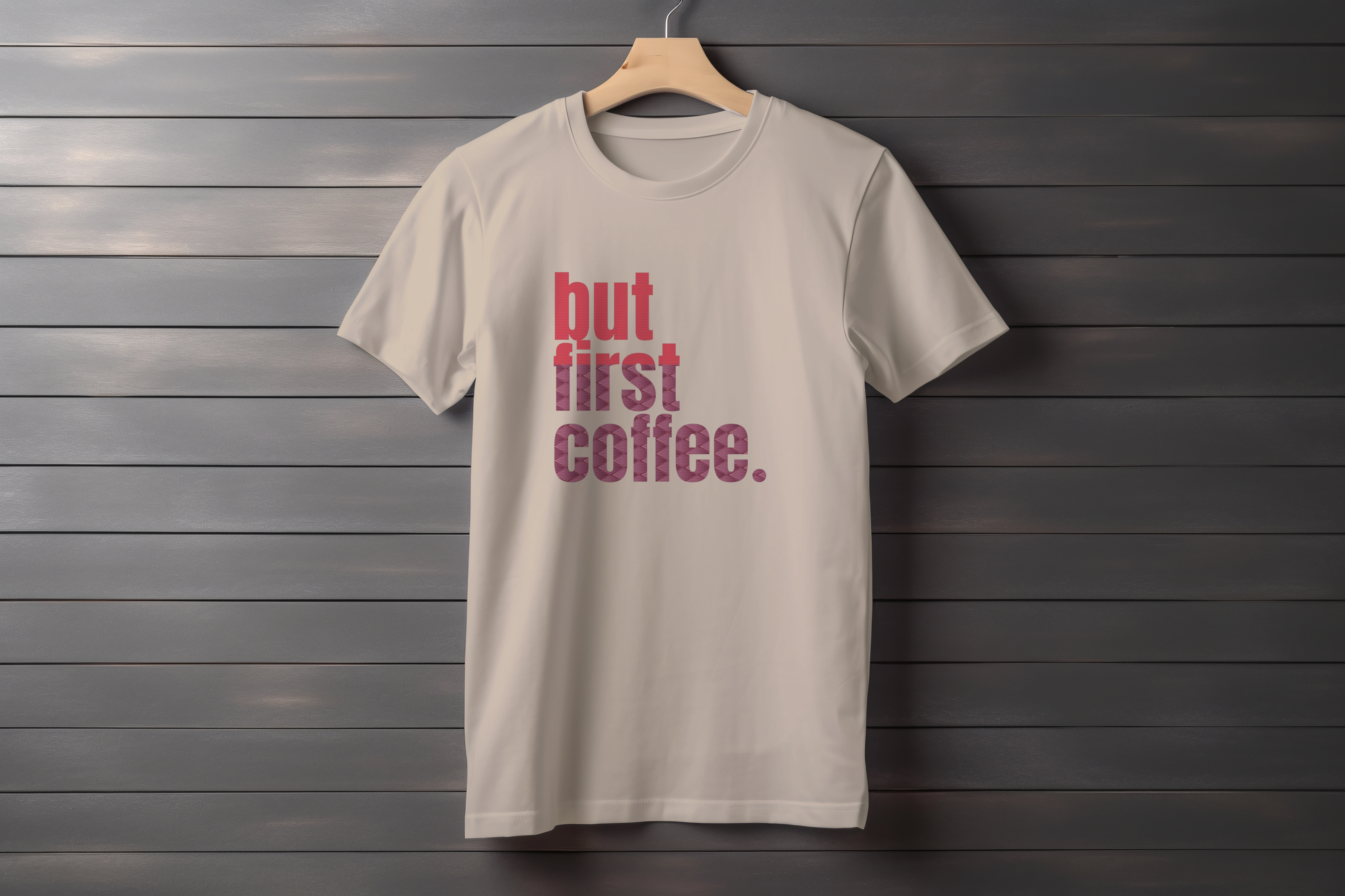 חולצה first coffee sunset