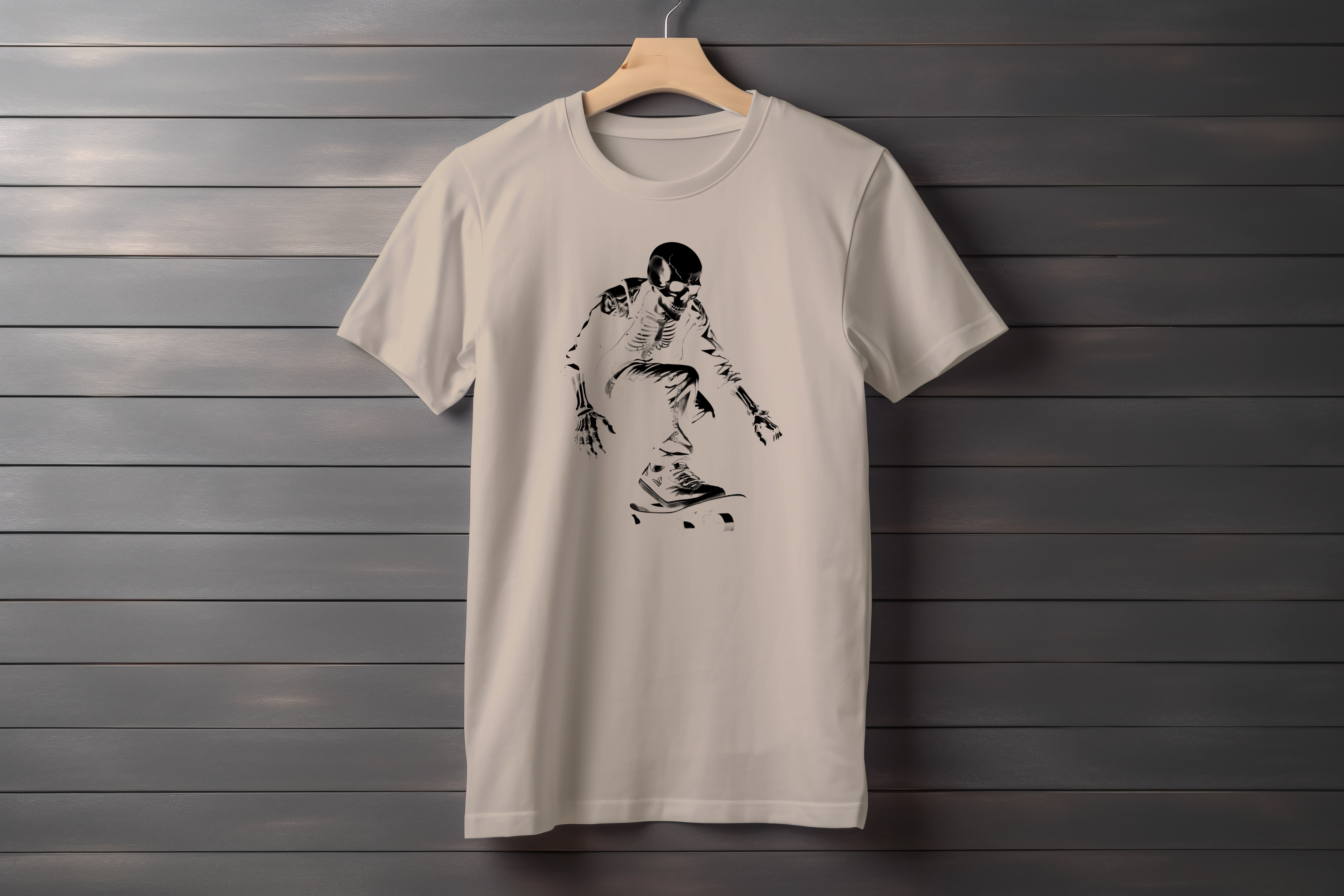 חולצה שלד על סקייטבורד