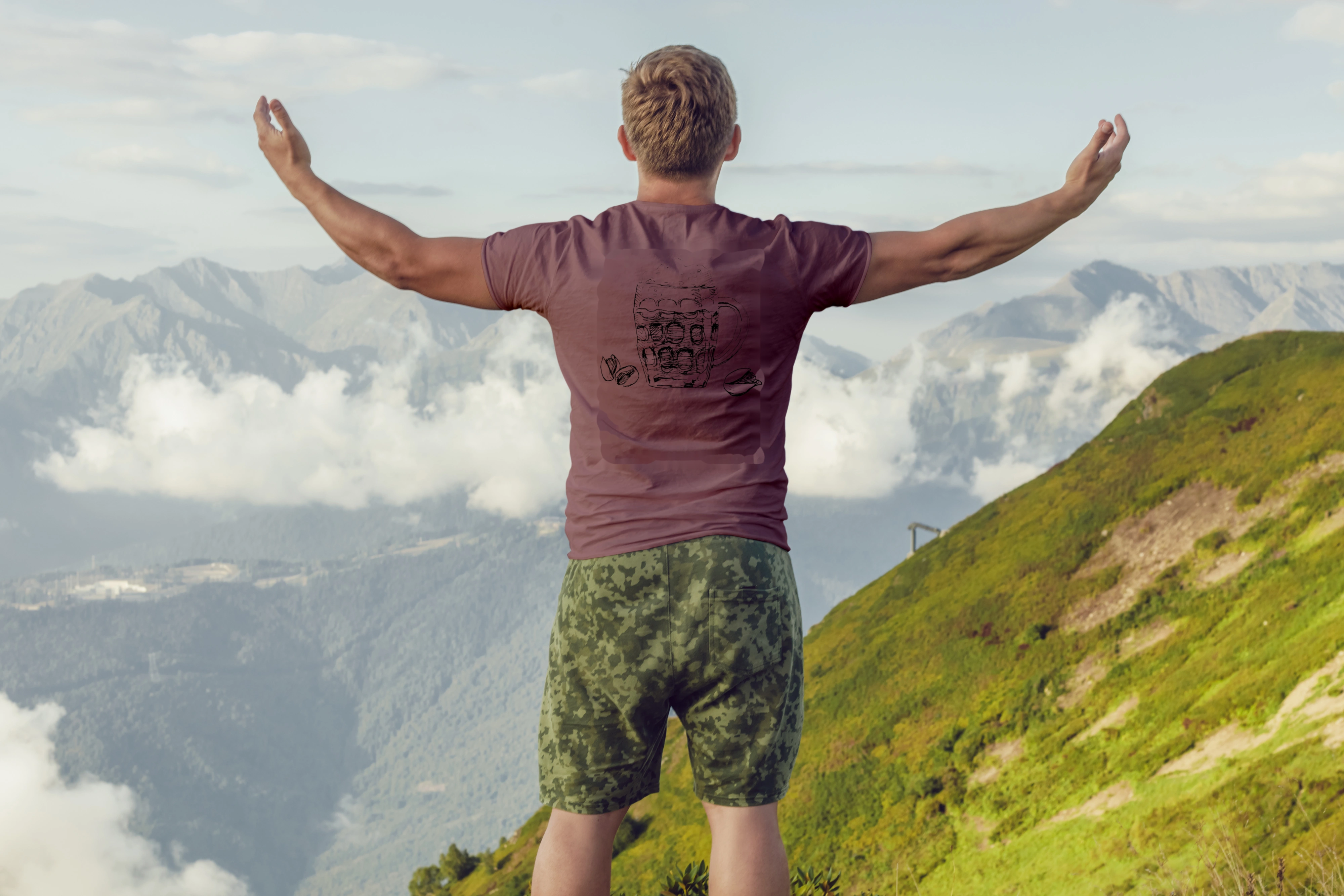 תצוגה חלופית של חולצה בירה ופיצוחים