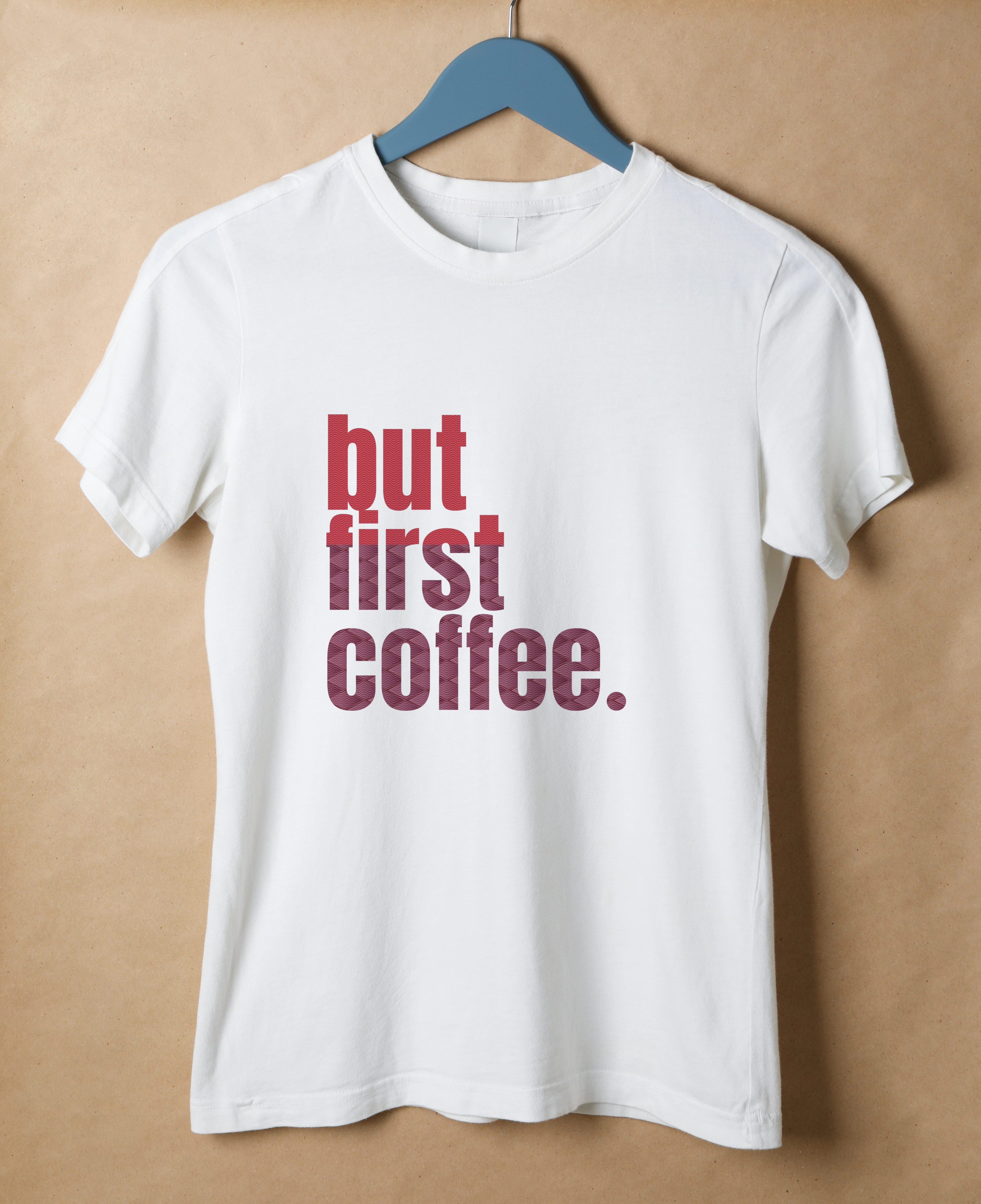 חולצה first coffee sunset