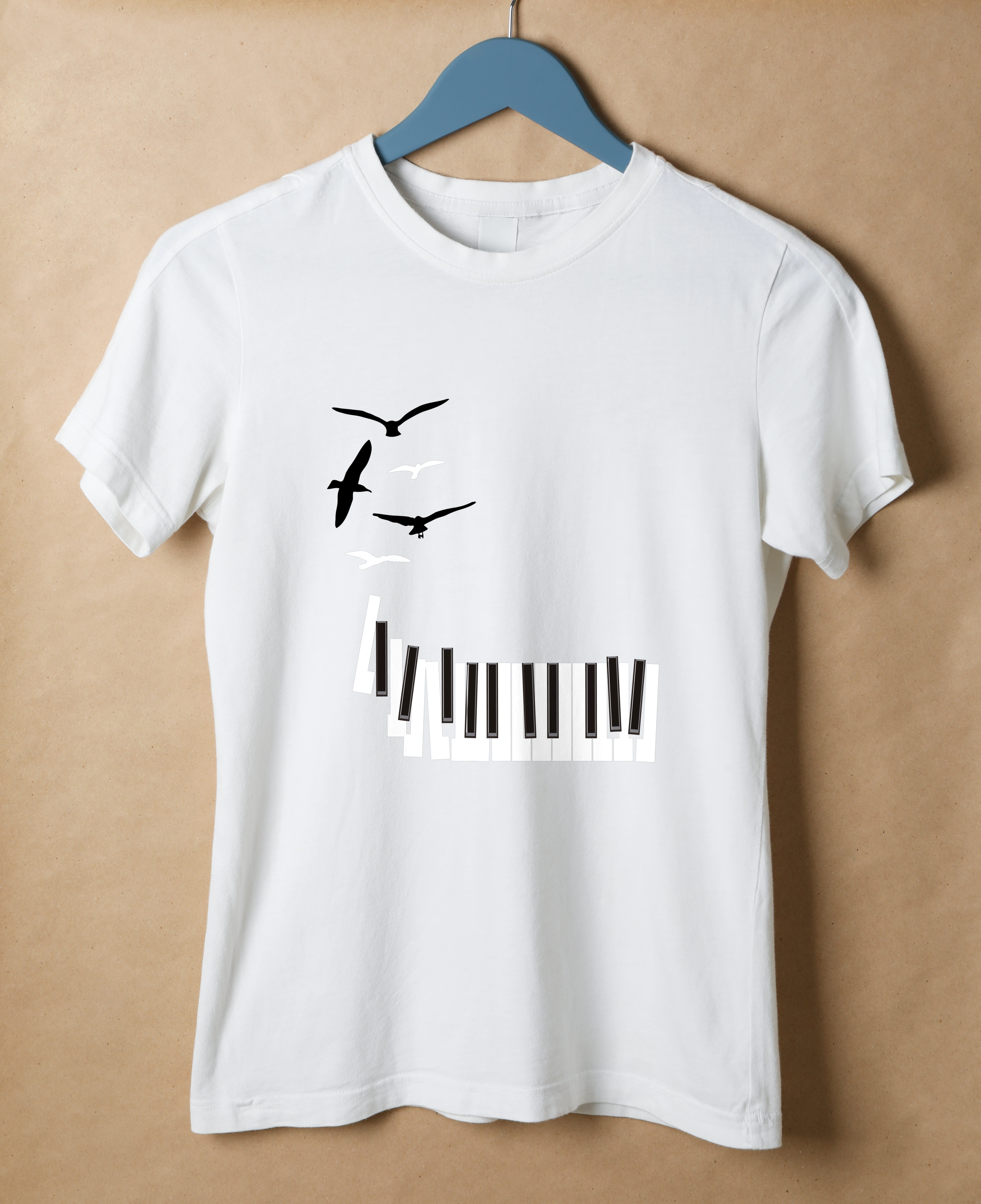 חולצה קלידים וציפורים