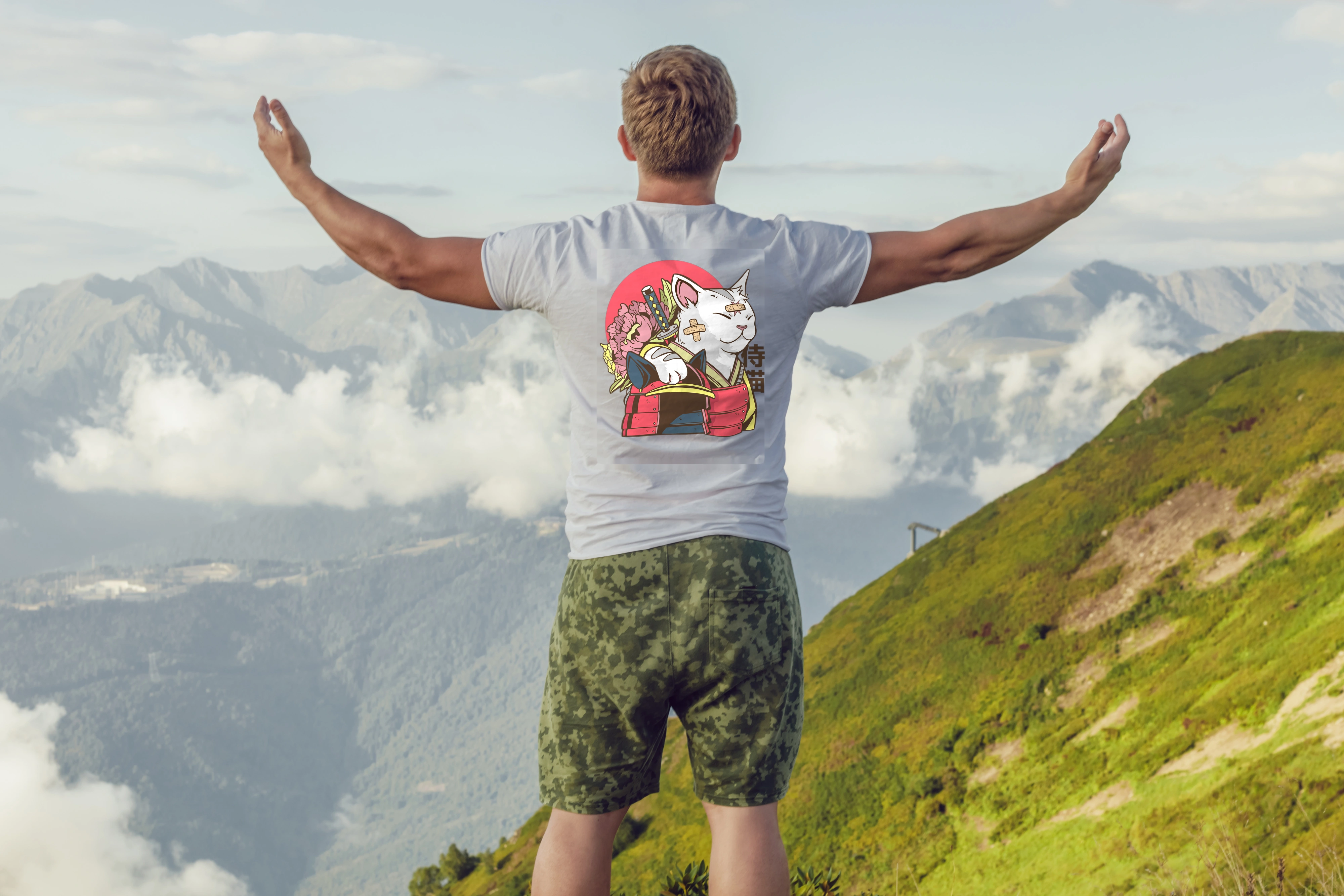 תצוגה חלופית של חולצה חתול סמוראי