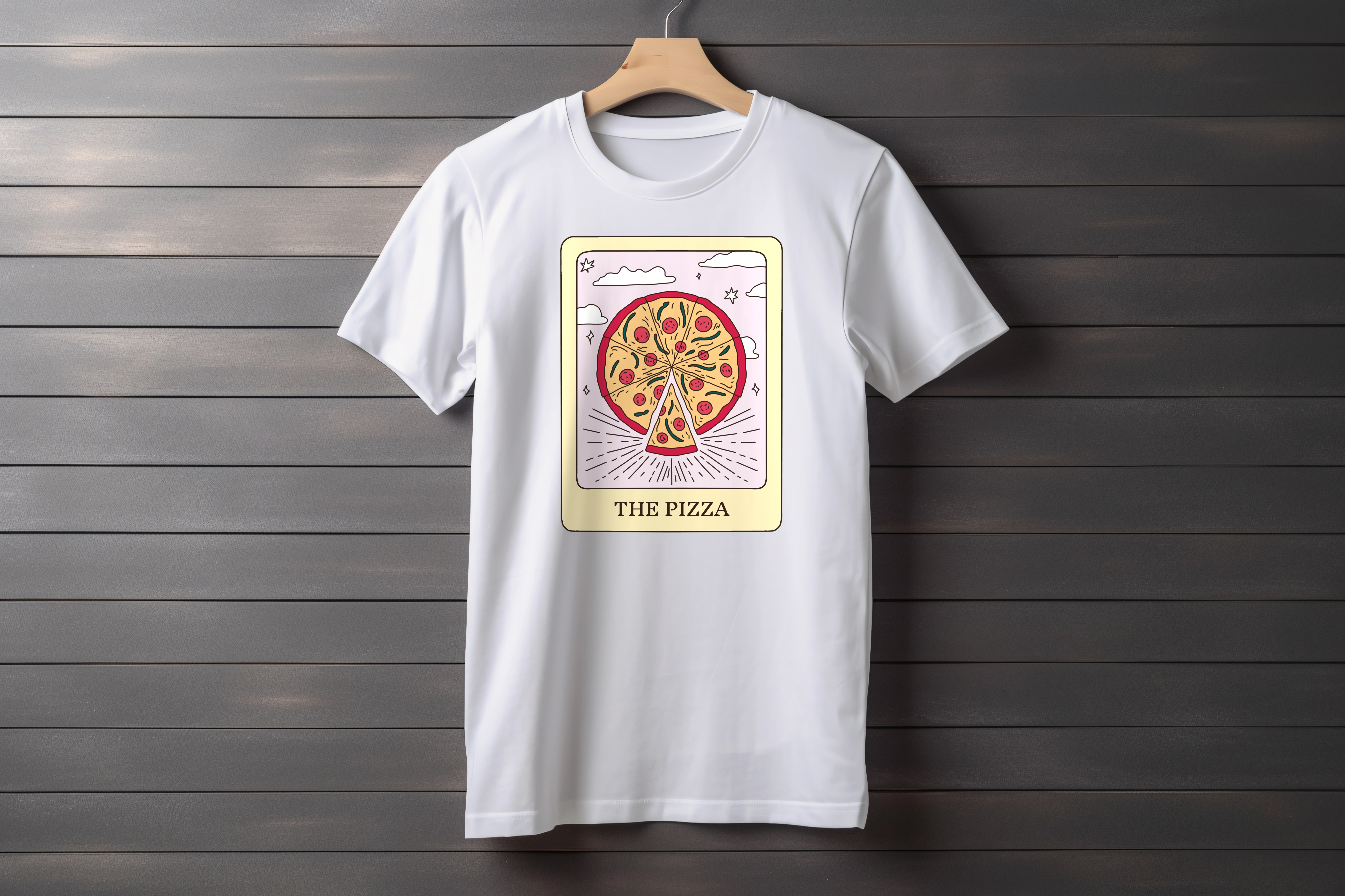 תצוגה חלופית של חולצה קלף טארוט הפיצה